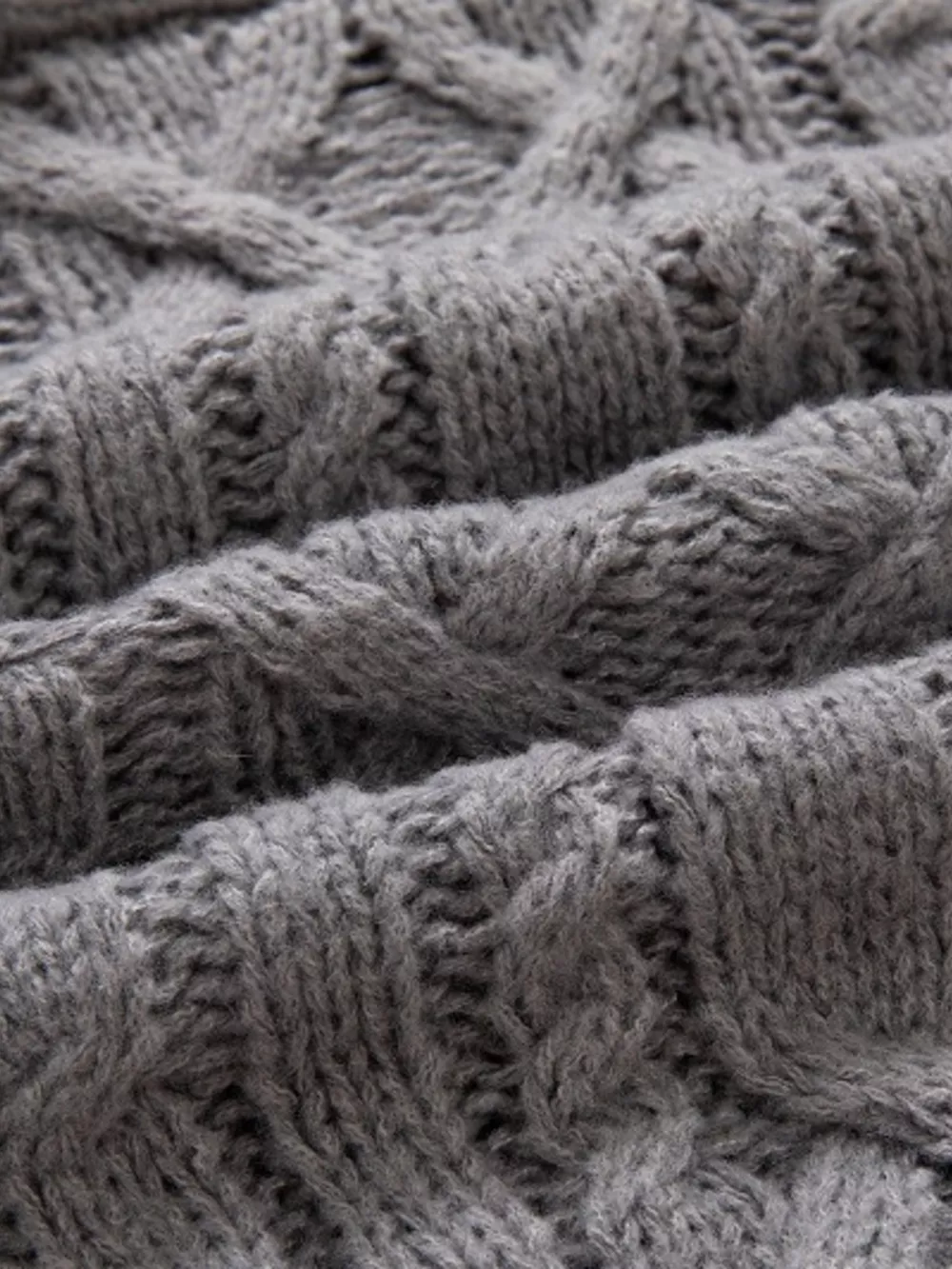 Men's Plus Size Shawl Collar Cable Knit Sweater, image 5