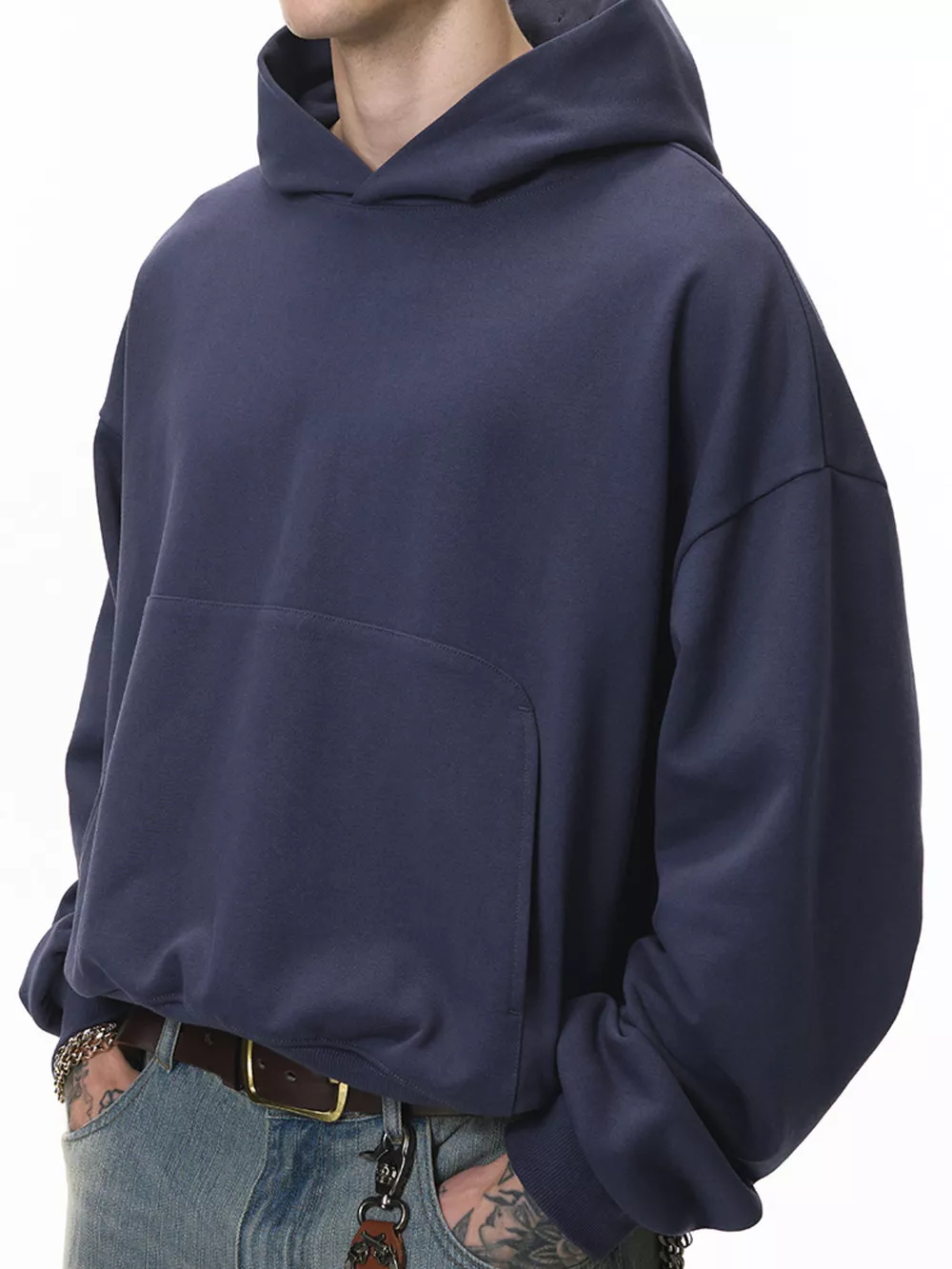 Men's Kangaroo Pocket Dropped Shoulder Hoodie, image 5