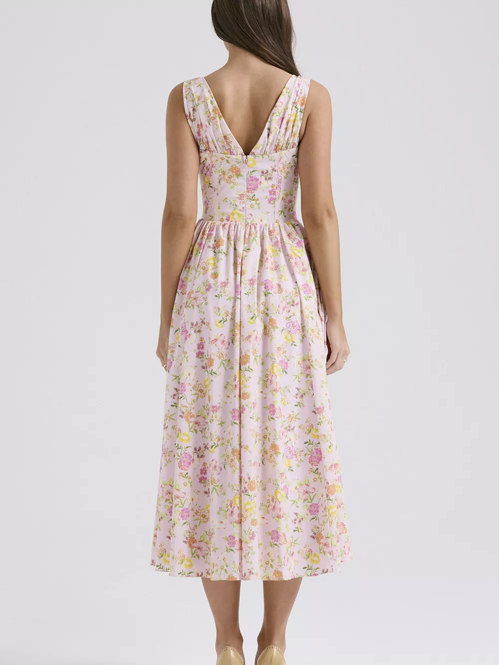 V-Neck Sleeveless Midi Dress, image 9
