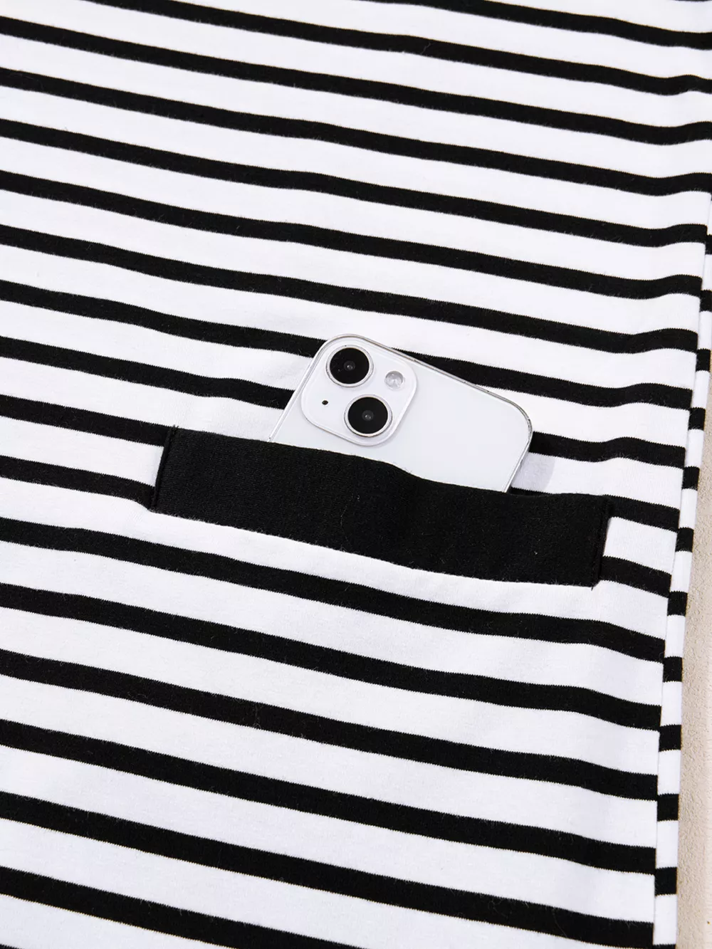 Stripe Buttoned Front Collared Long Sleeve T Shirt Dress with Pockets, image 6