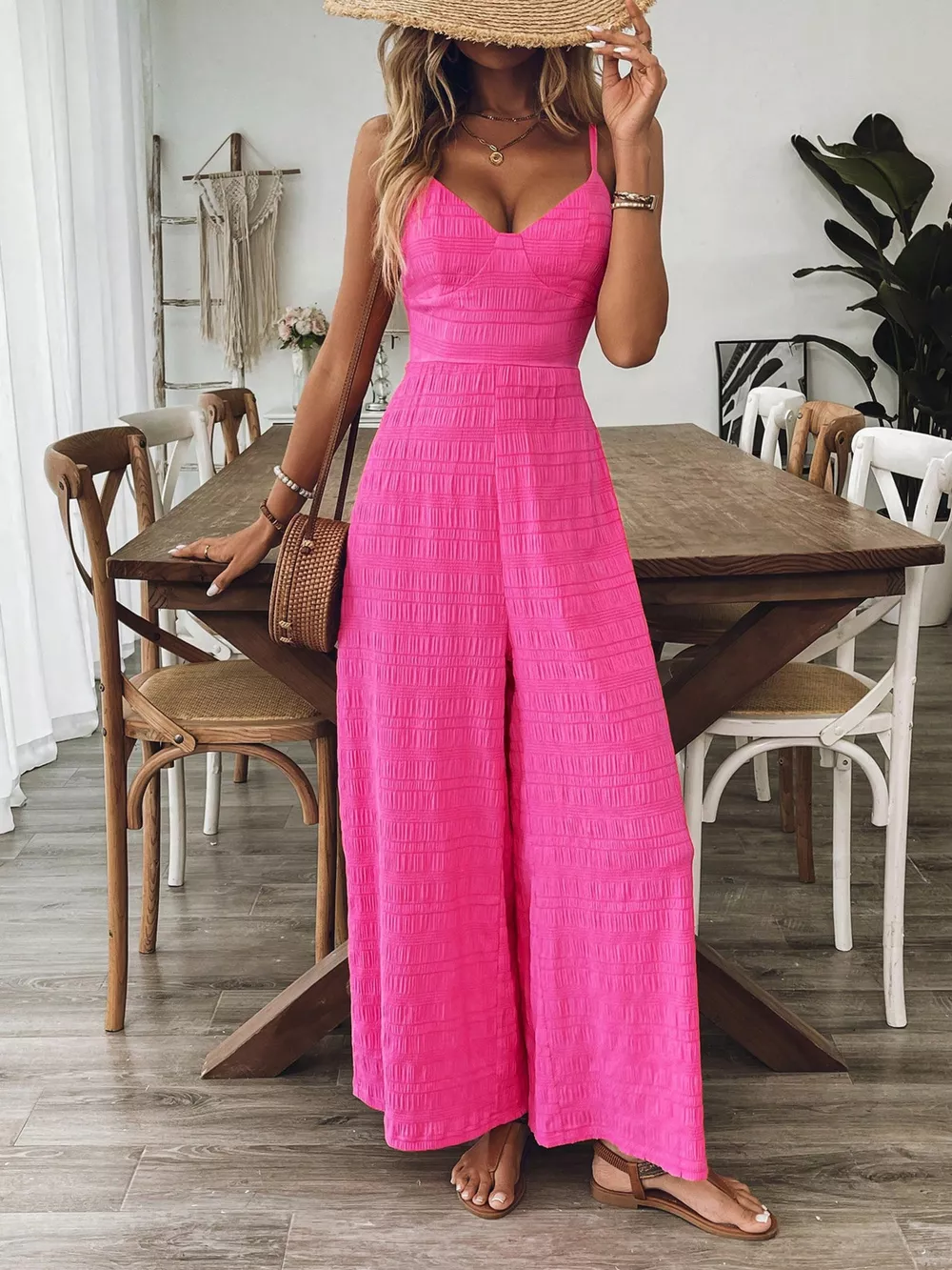 Bow Back Sleeveless Wide Leg Jumpsuit, image 2