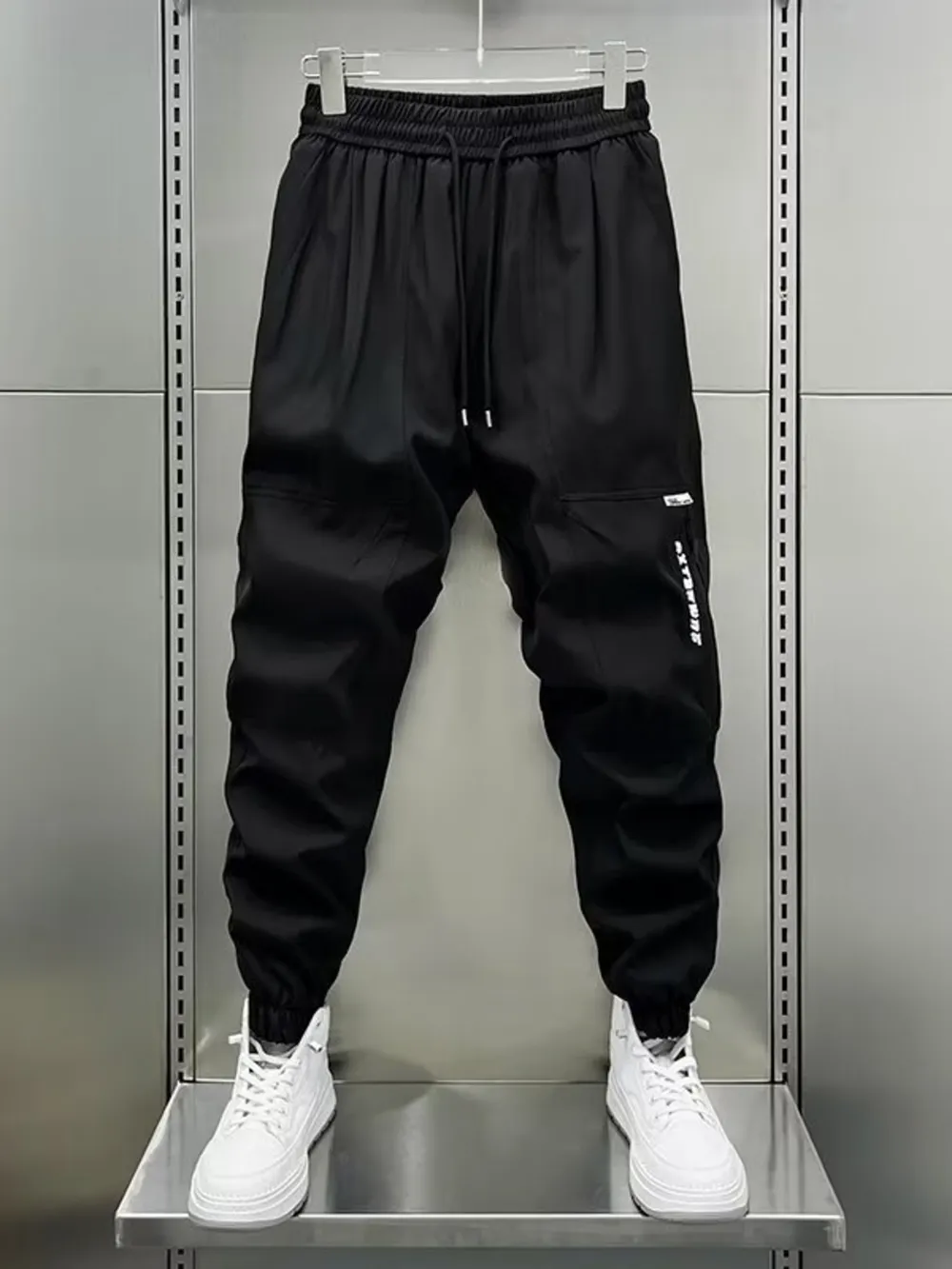 Men's Plus Size Drawstring Joggers with Pockets, image 3