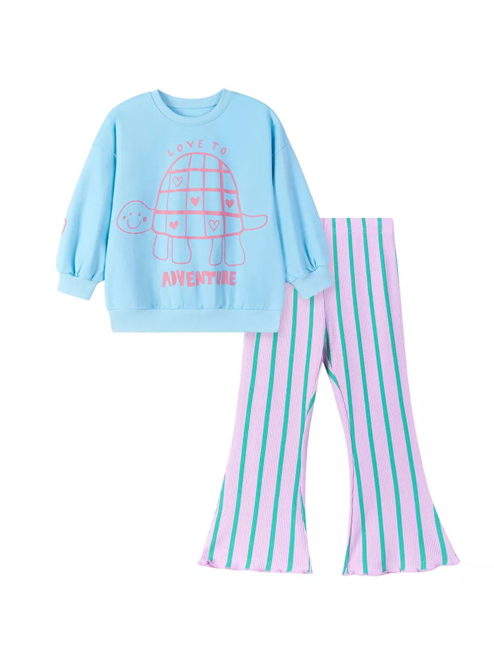 Children's Turtle Round Neck Top and Pants Set, image 6