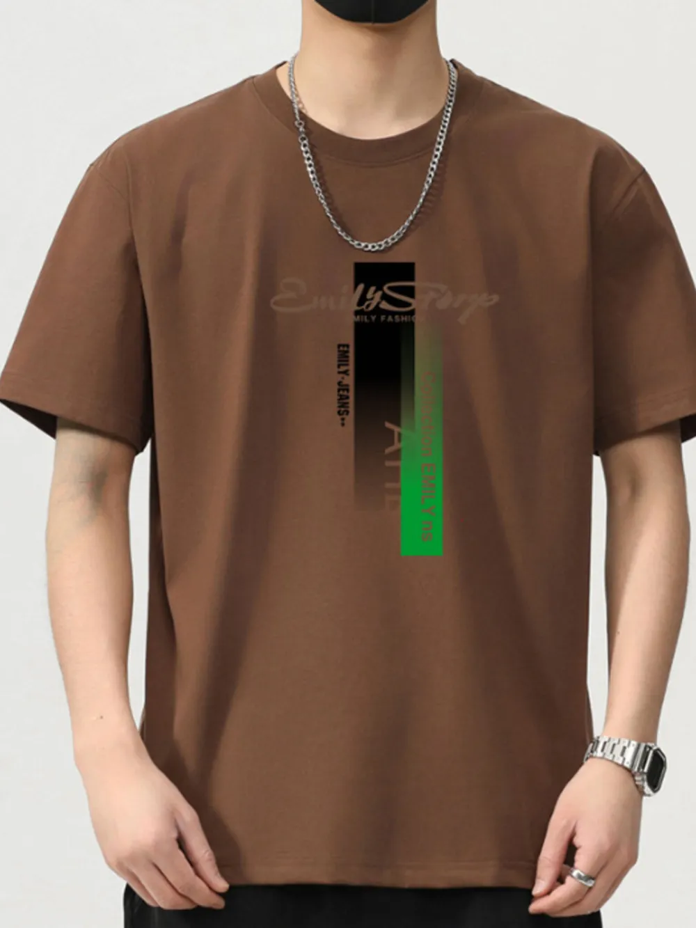 Men's Plus Size Round Neck Short Sleeve T-Shirt, image 3