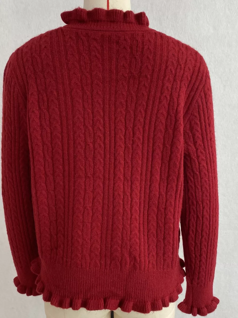 Cable-Knit Ruffle-Trim Cardigan, image 19
