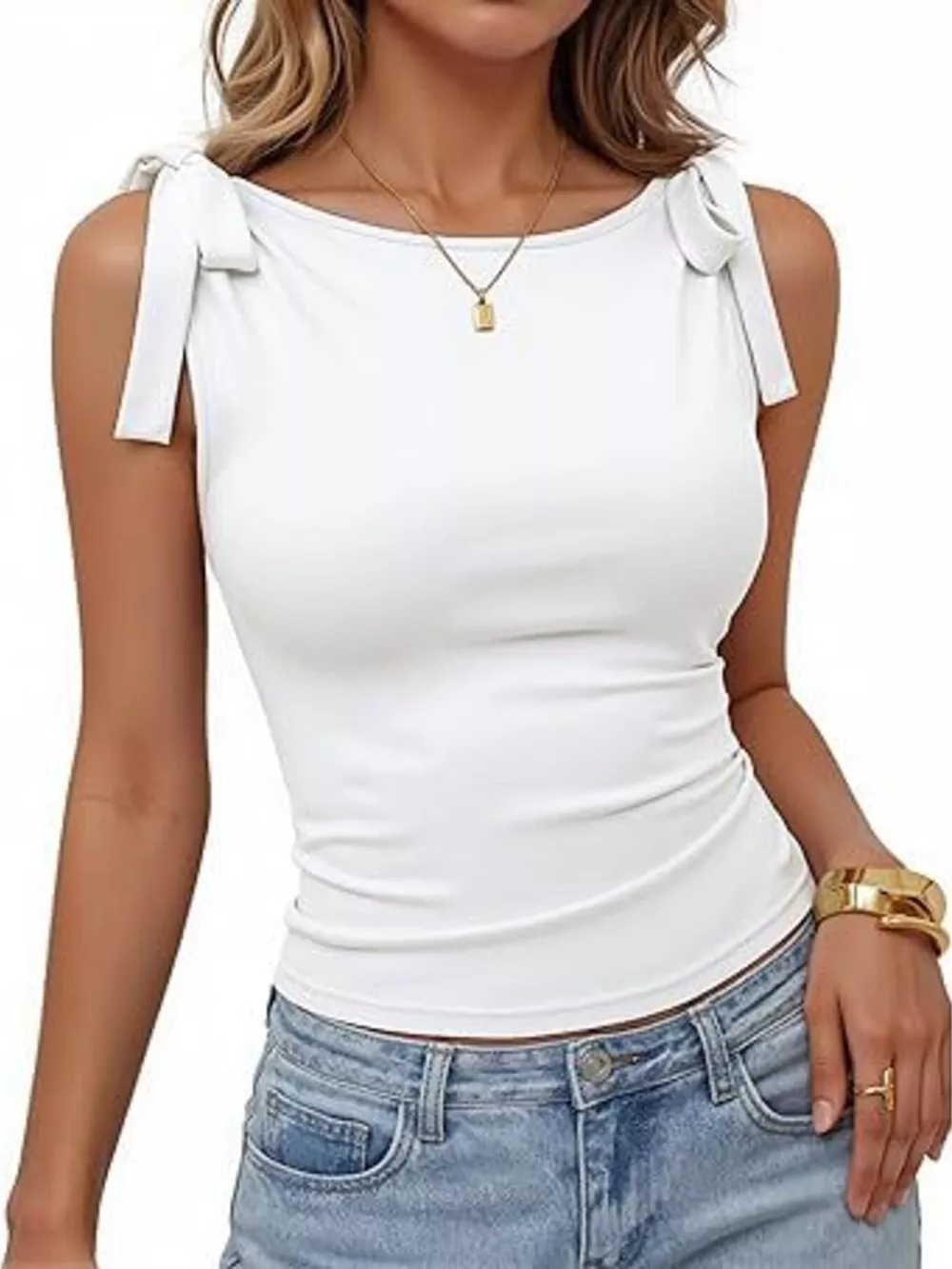 Tie Shoulder Tank Top, image 6