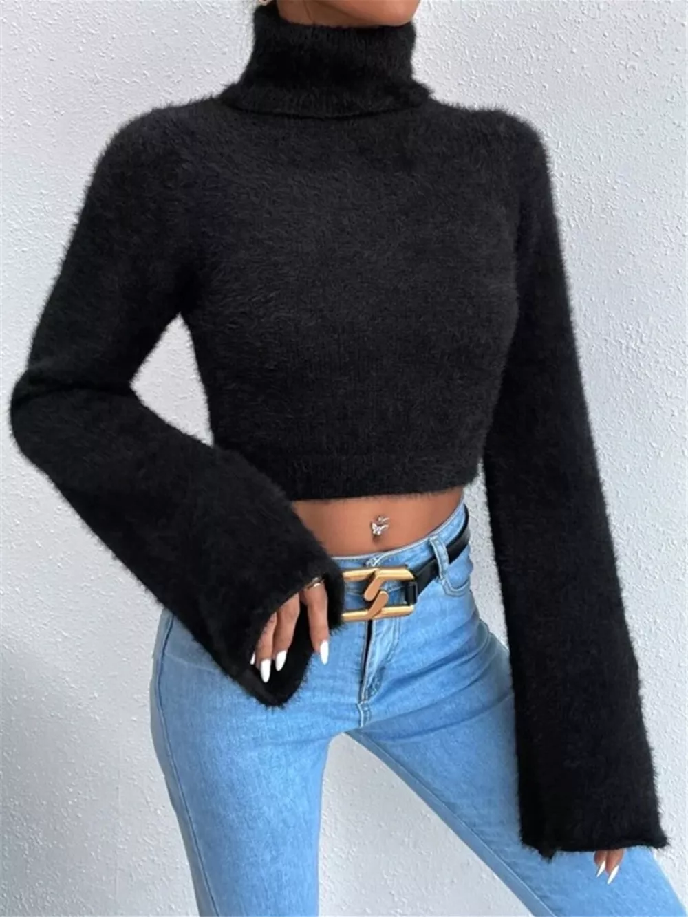 Turtleneck Flare Sleeve Sweater, image 11