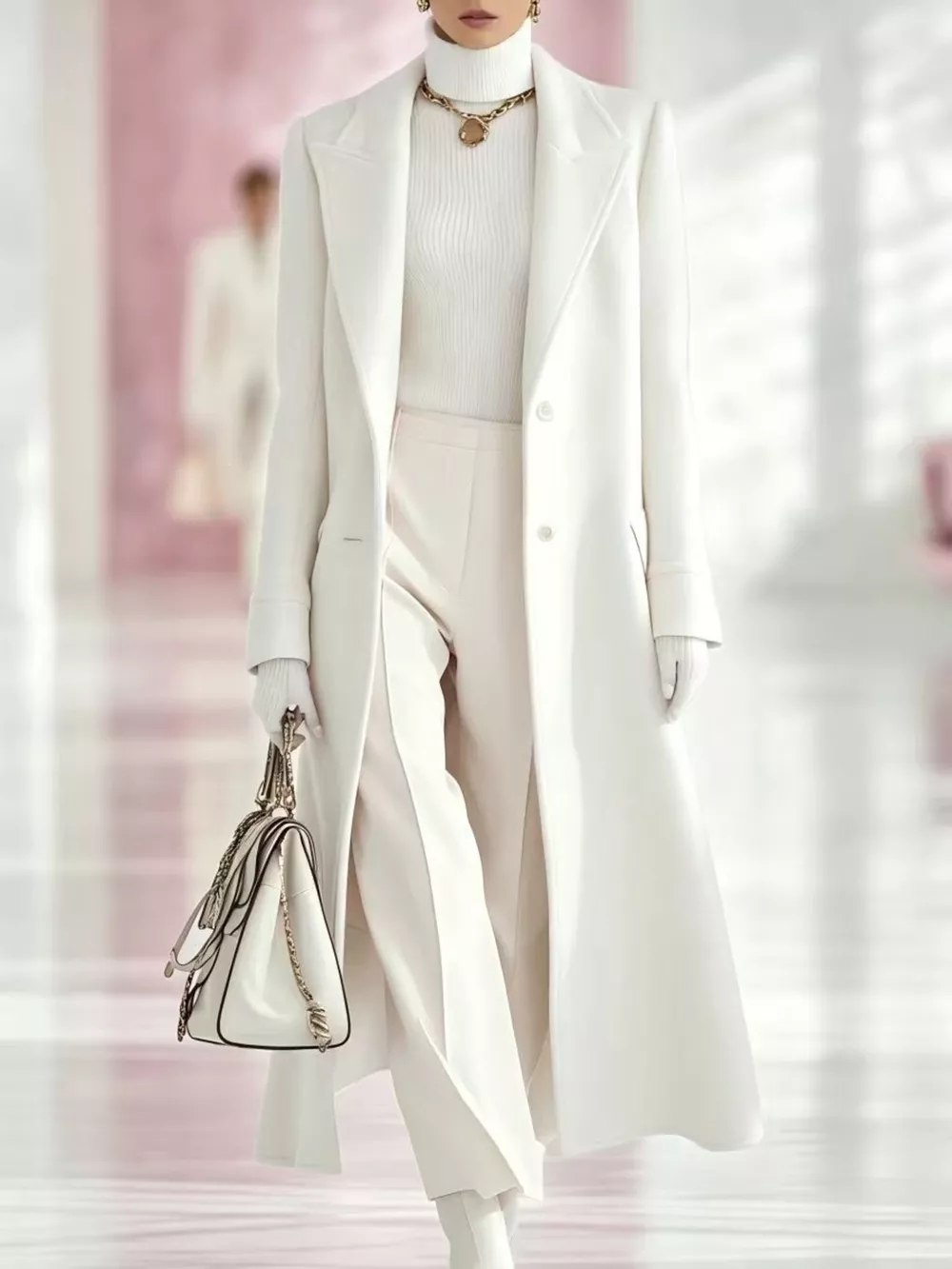Lapel Collar Longline Coat, image 4
