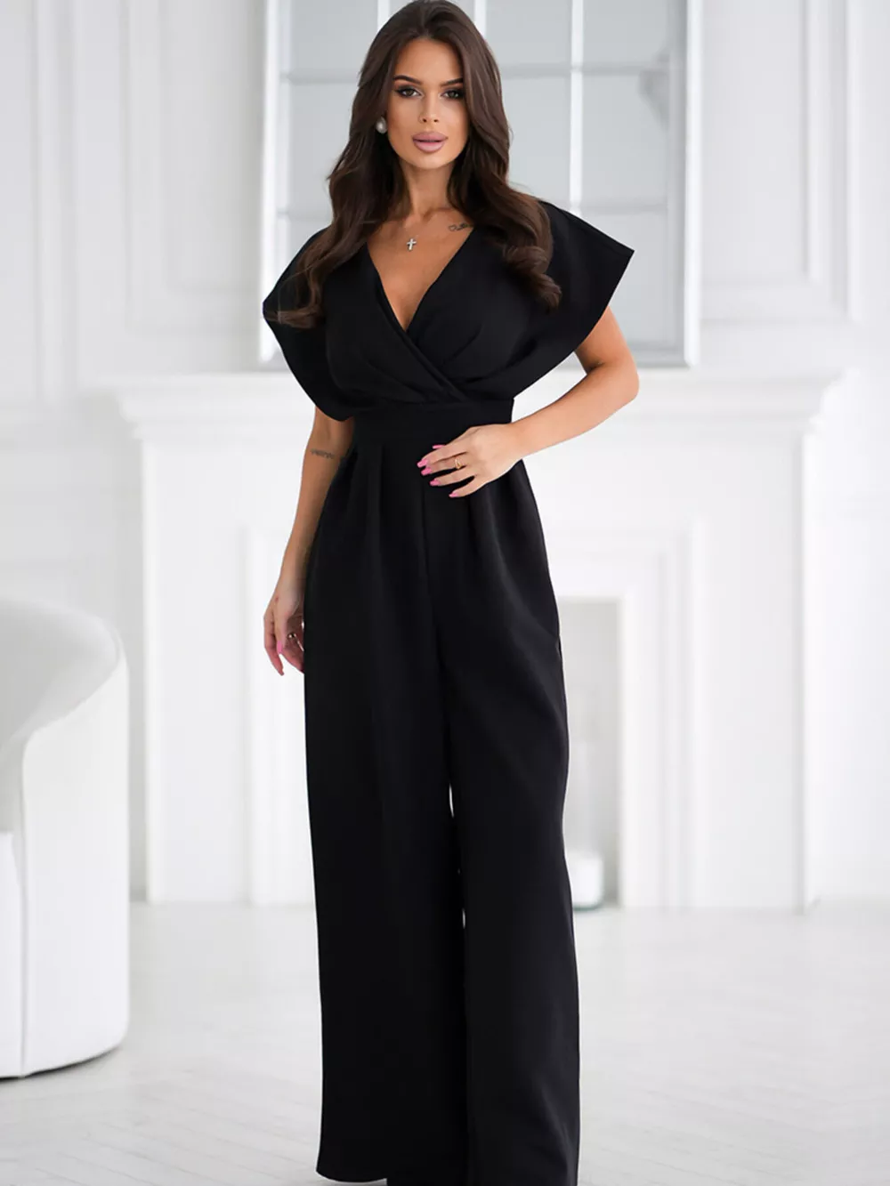 Surplice Wide Leg Jumpsuit, image 12