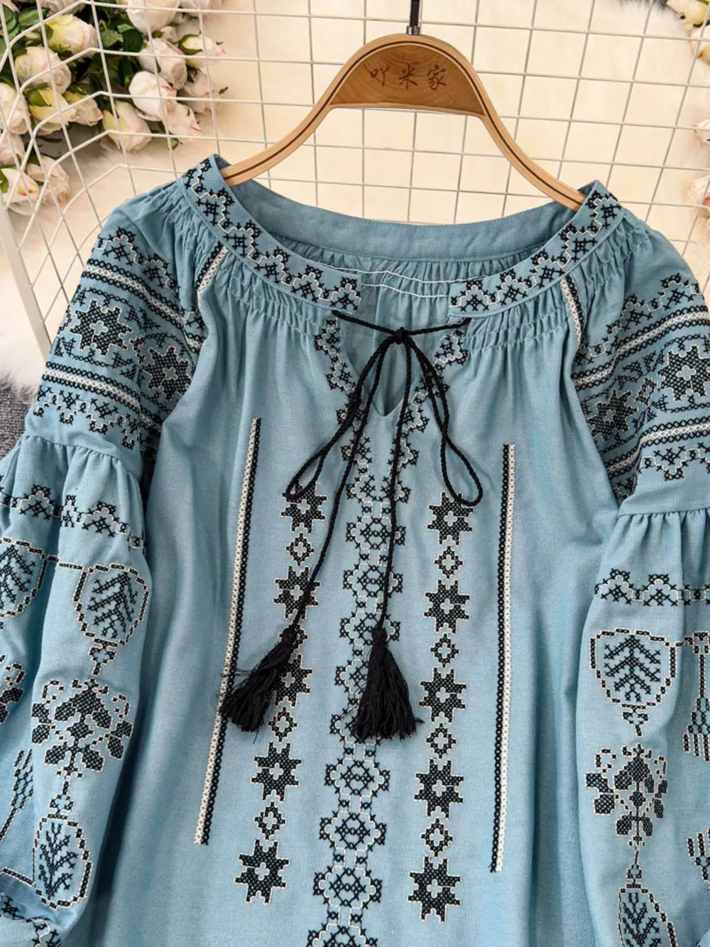 Tie Neck Long Sleeve Blouse, image 4