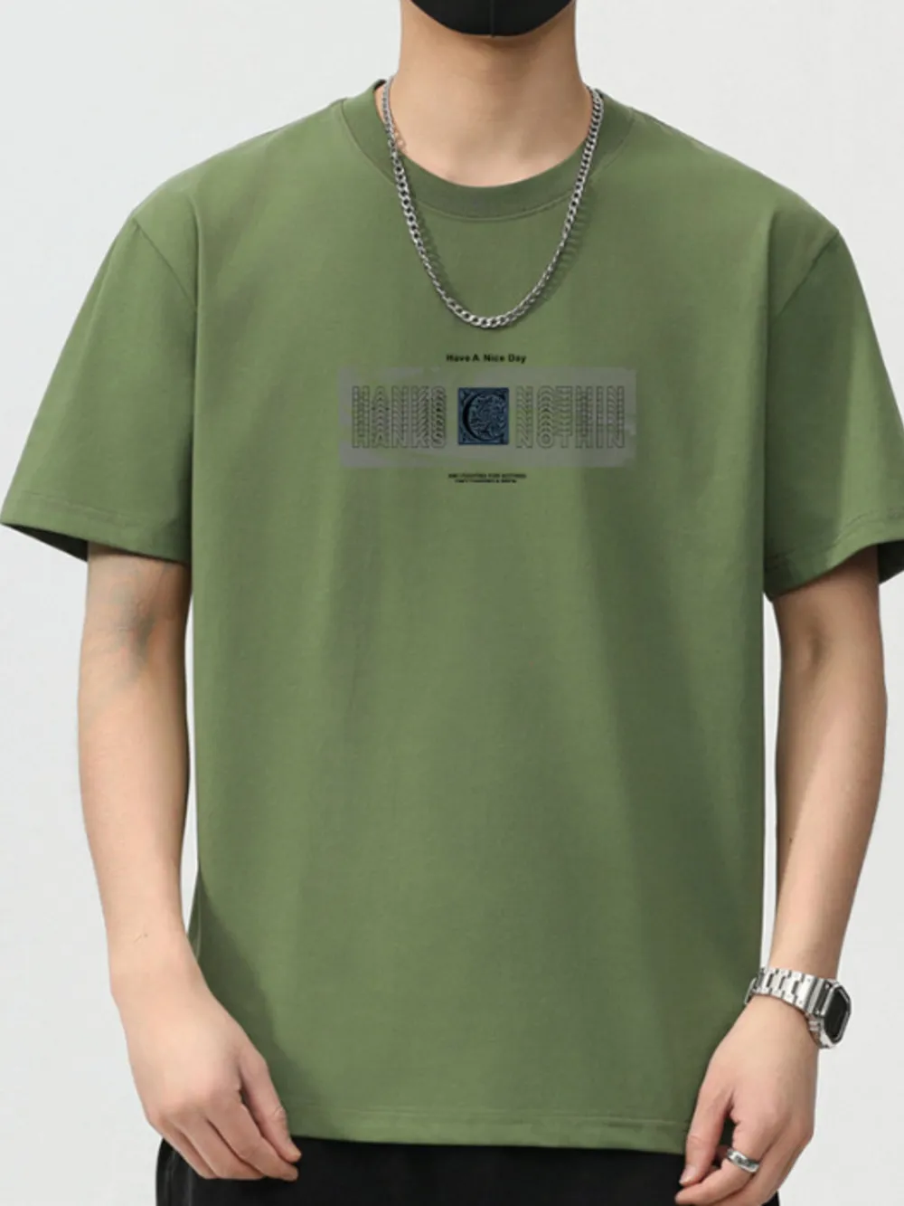Men's Plus Size Round Neck Short Sleeve T-Shirt, image 5