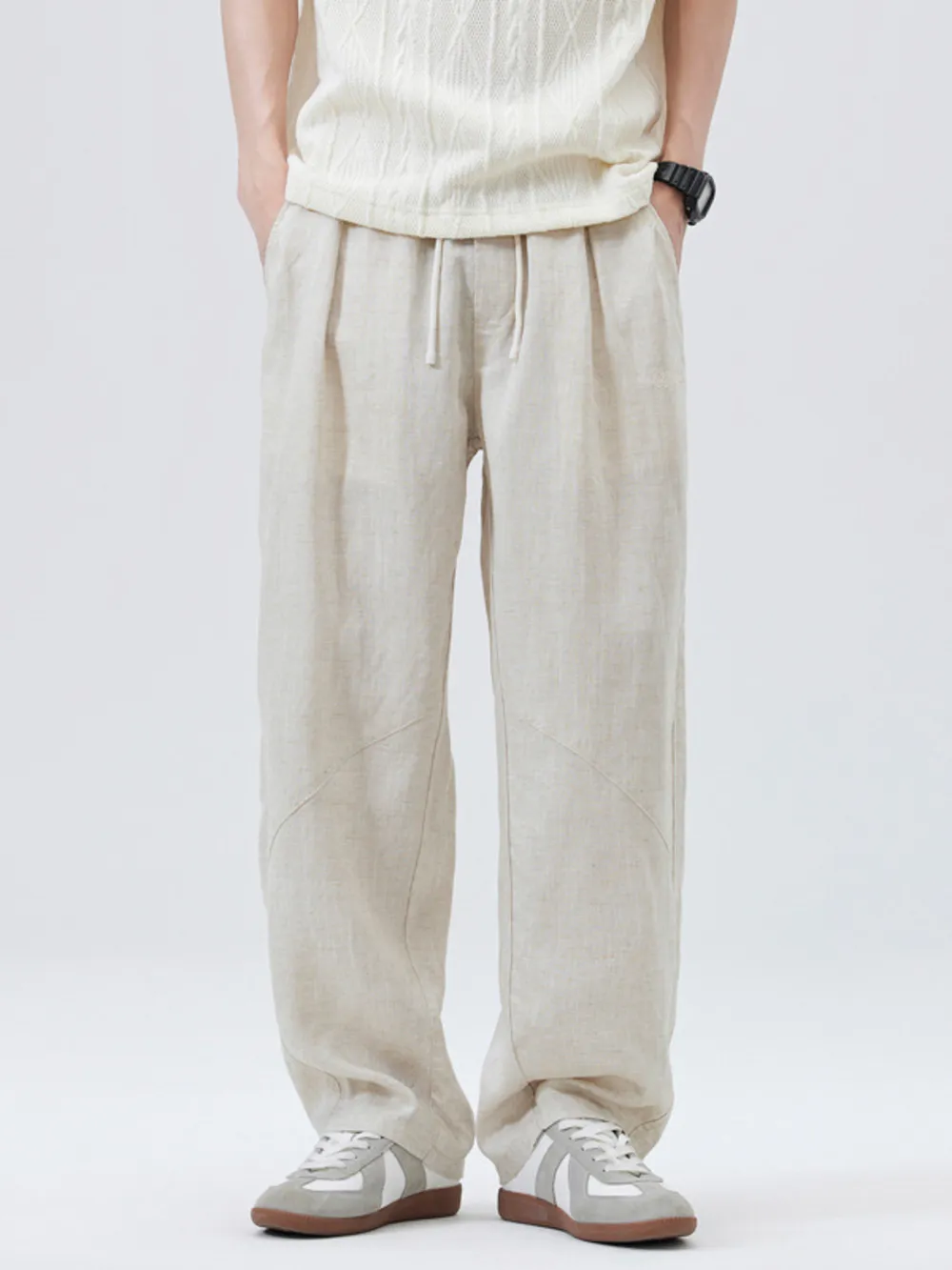 Men's Drawstring Wide leg Pants