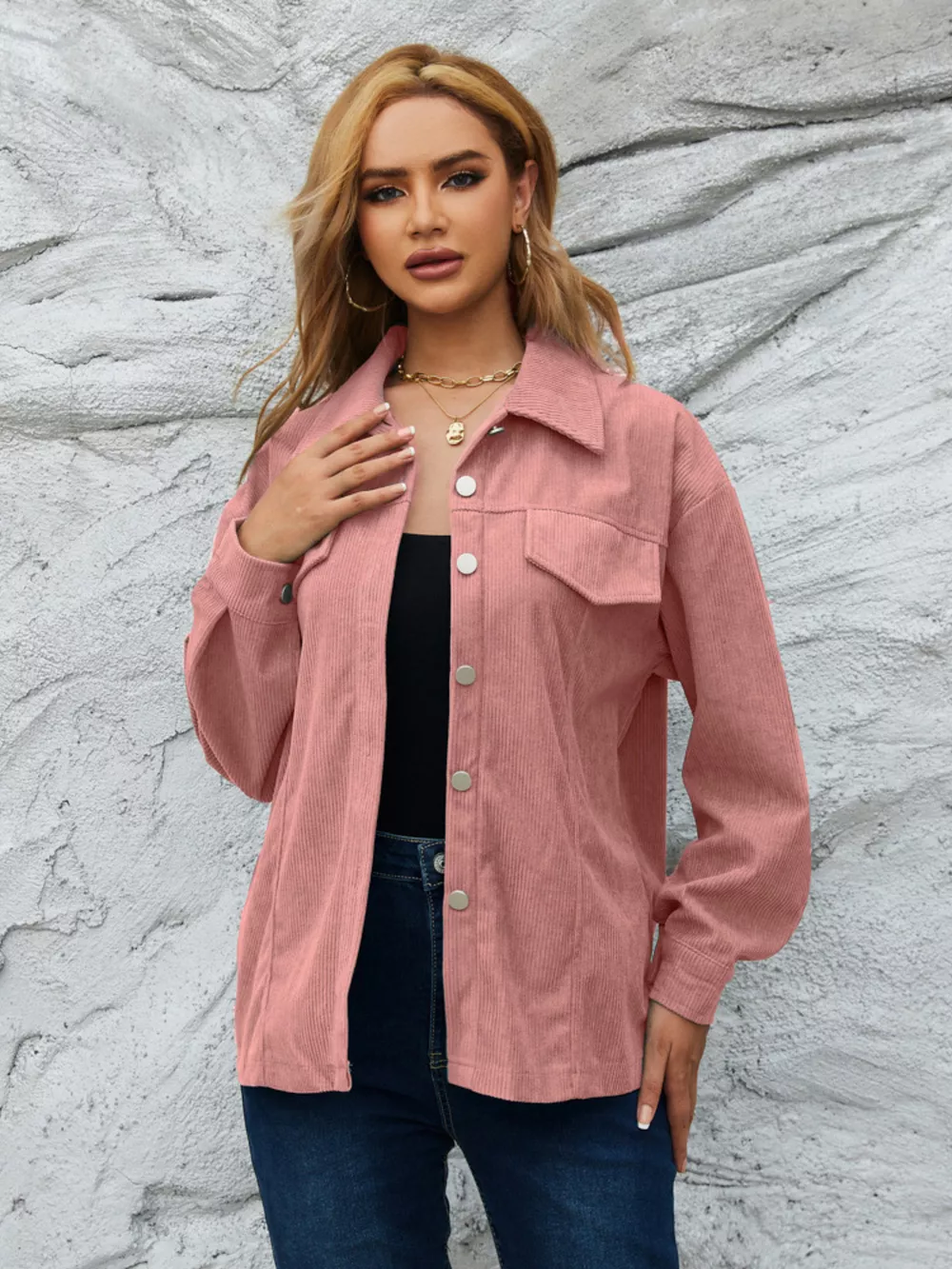 Casual Corduroy Button-Down Jacket, image 20