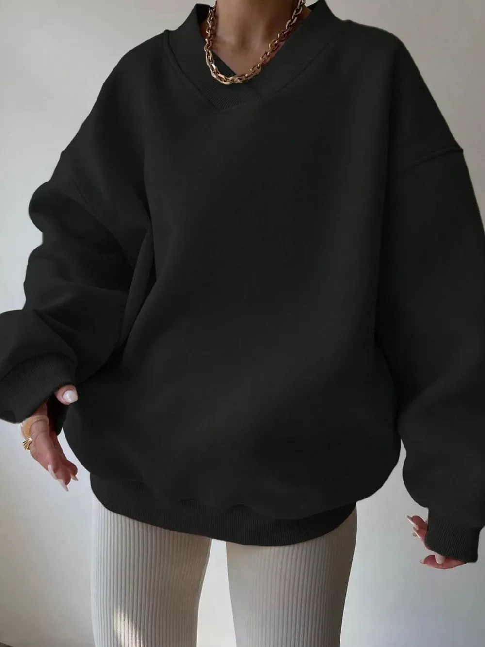 Dropped Shoulder Long Sleeve Oversized Sweatshirt, image 13
