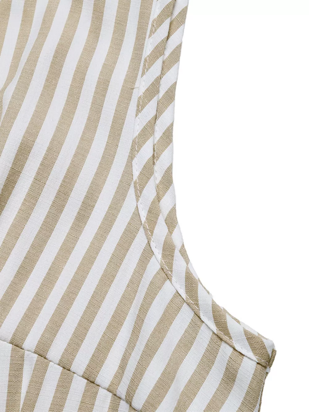 Striped Button-Front Wide Leg Jumpsuit, image 6