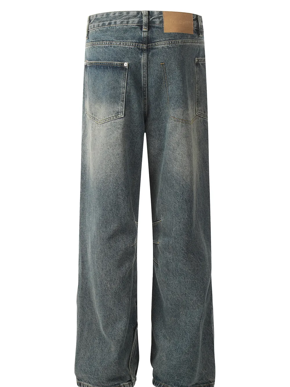 Men's Vintage Washed Wide Leg Baggy Jeans, image 4