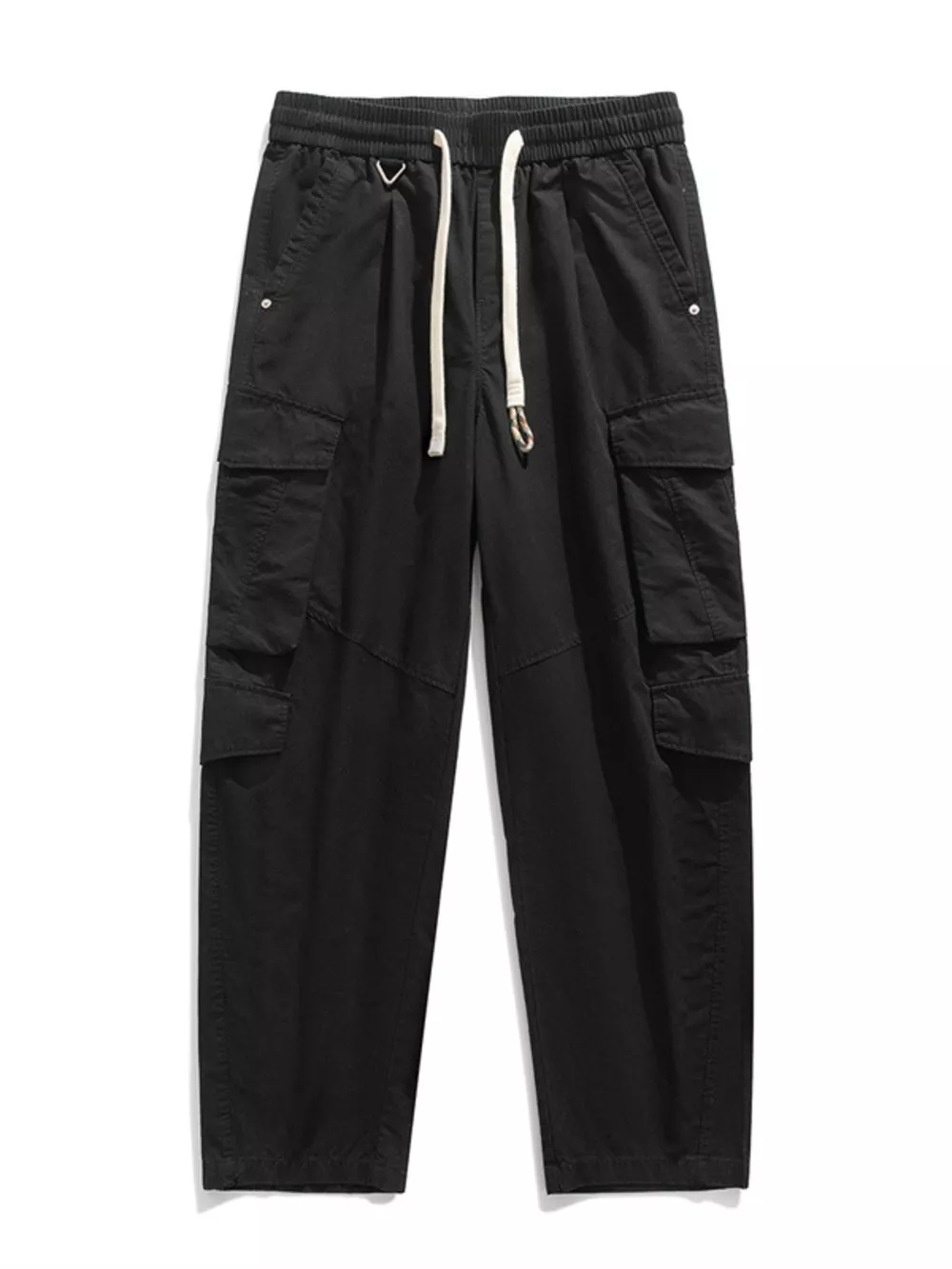 Men's Plus Size Loose Fit Cargo Pants with Drawstring, image 7