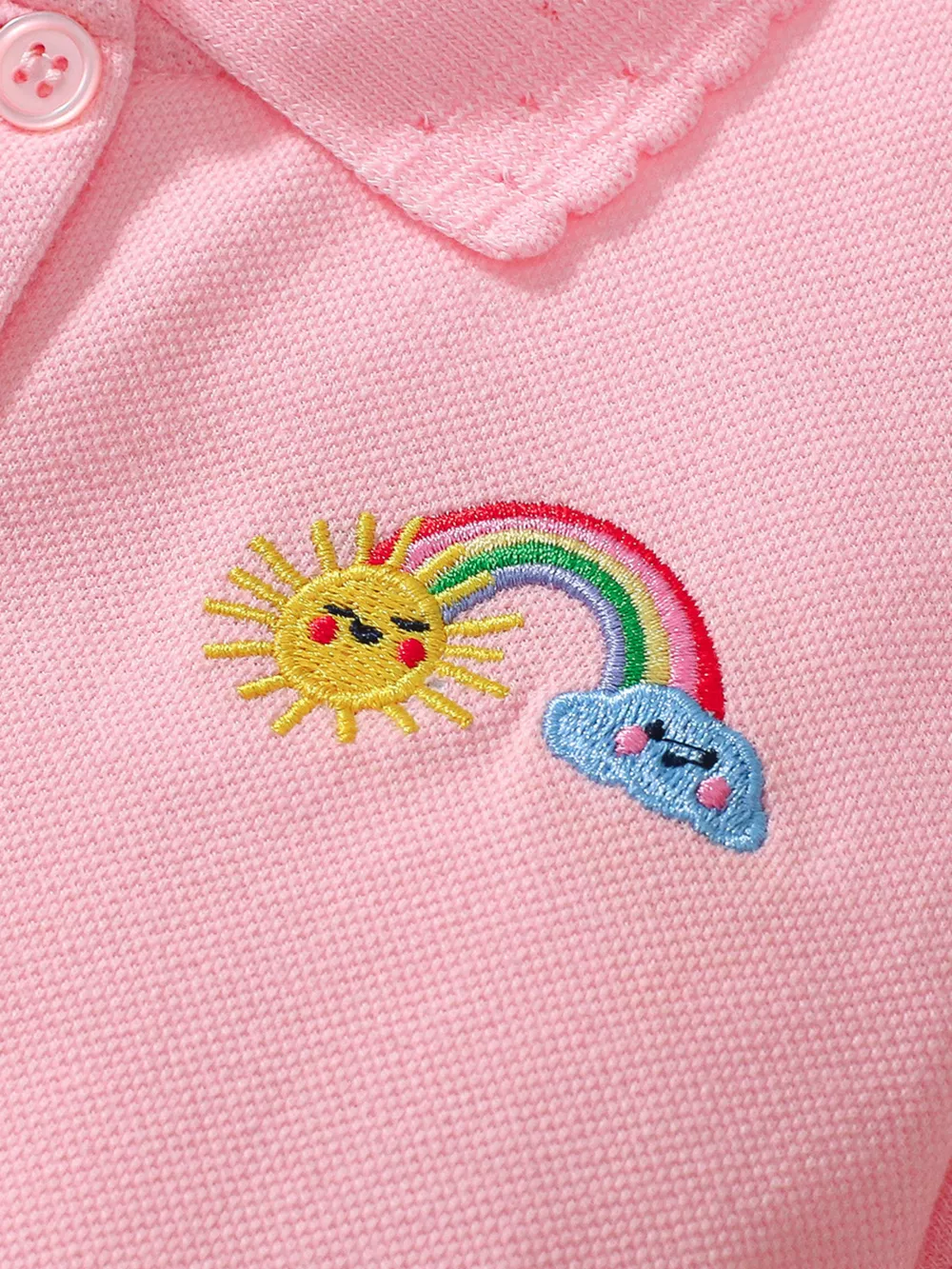 Children's Rainbow Embroidered Polo Dress, image 3