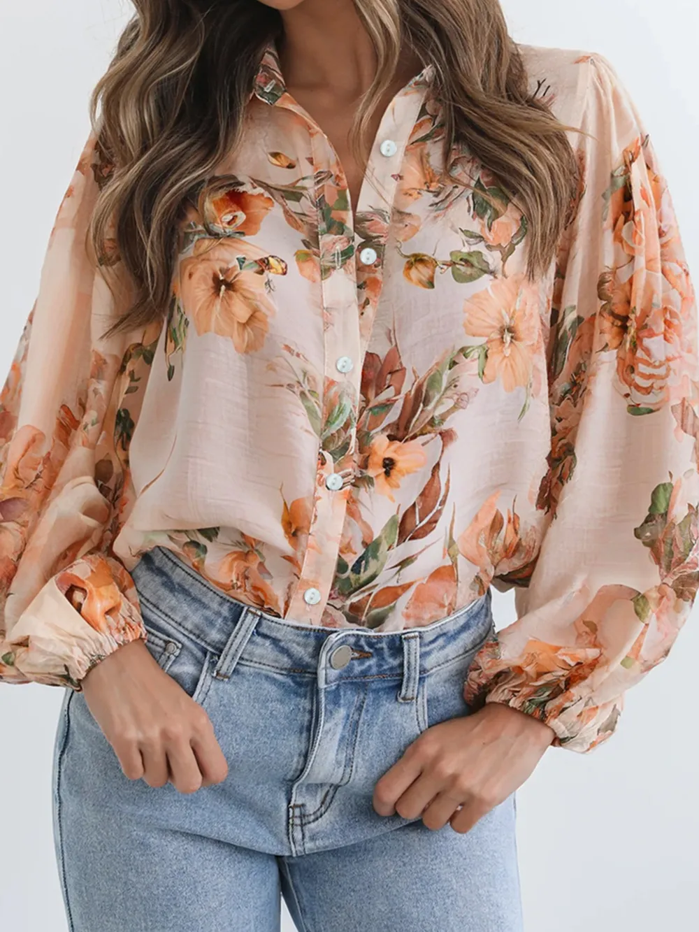 Floral Print Button-Up Shirt, image 6