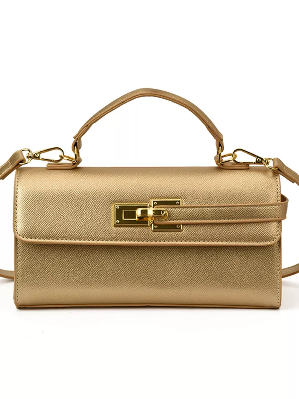 Golden Clasp Crossbody Bag, image 9