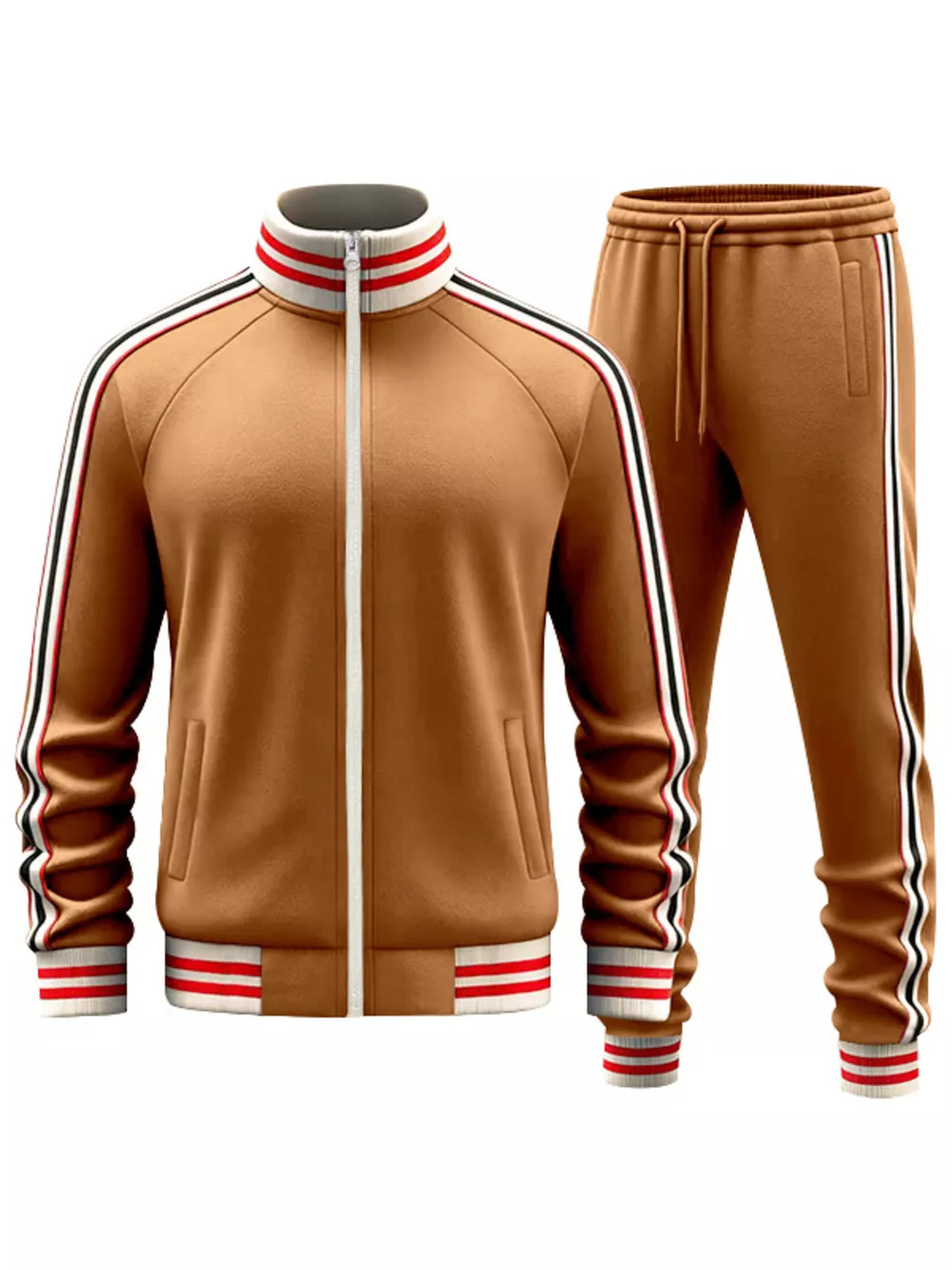 Men's Full Size Striped Zip Up Outerwear and Pants Plus Size, image 11