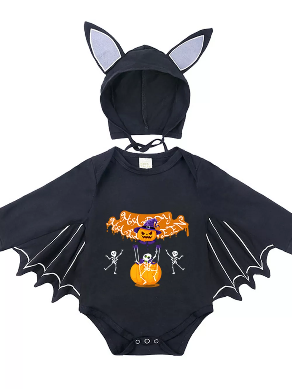 Children's Halloween Bat Bodysuit & Hat Costume Set, image 10