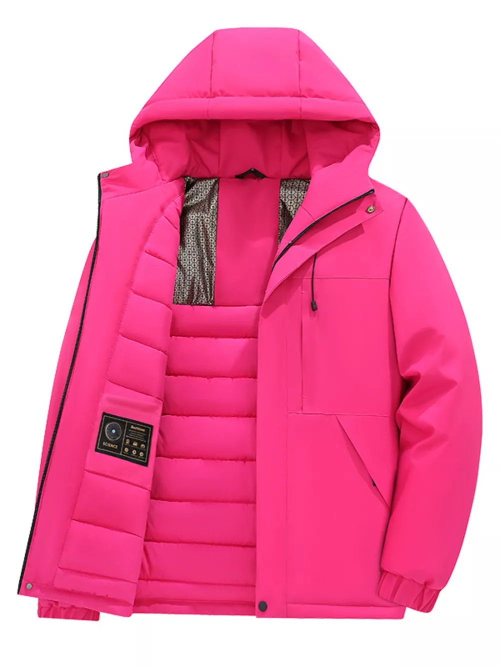 Men's Full Size Zip Up Hooded Winter Coat Plus Size, image 5