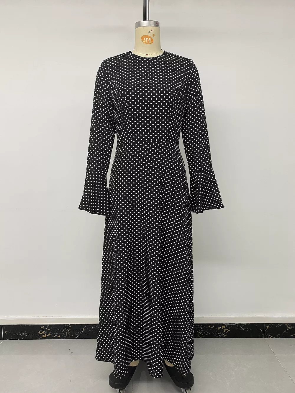 Polka Dot Flare Sleeve Maxi Dress, image 12