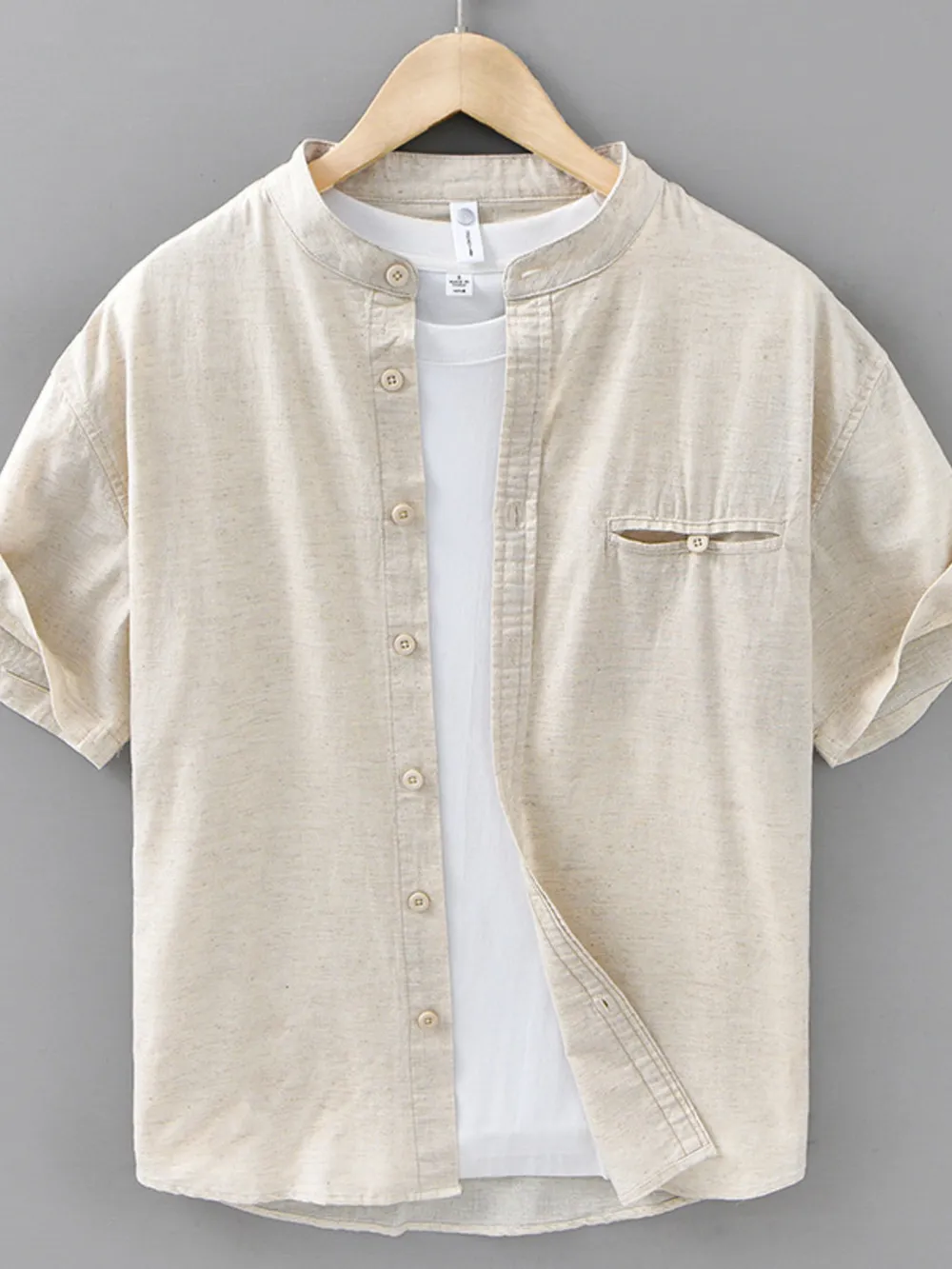 Men's Plus Size Casual Short Sleeve Button-Up Shirt