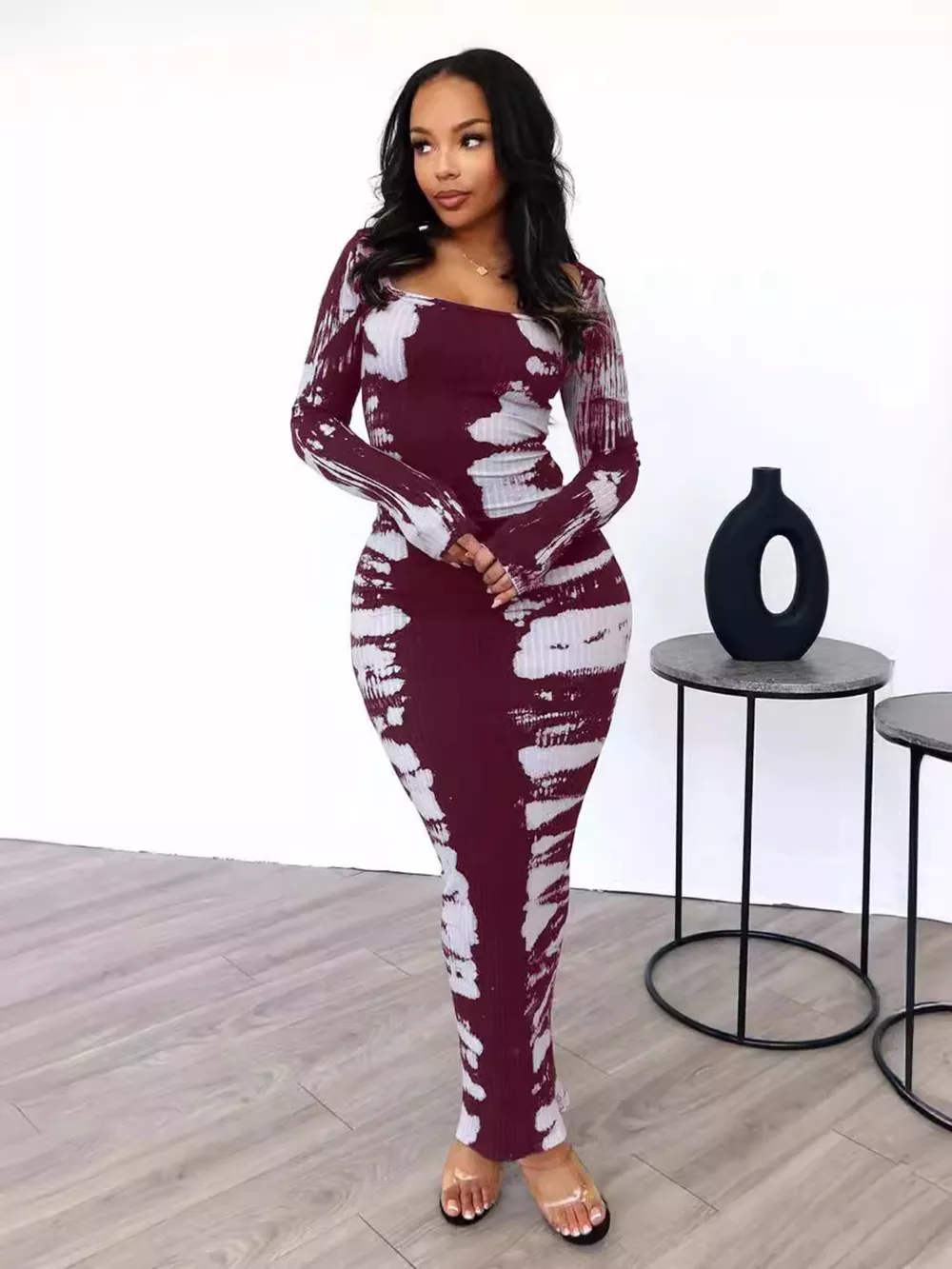 Tie-Dye Long Sleeve Maxi Dress, image 6