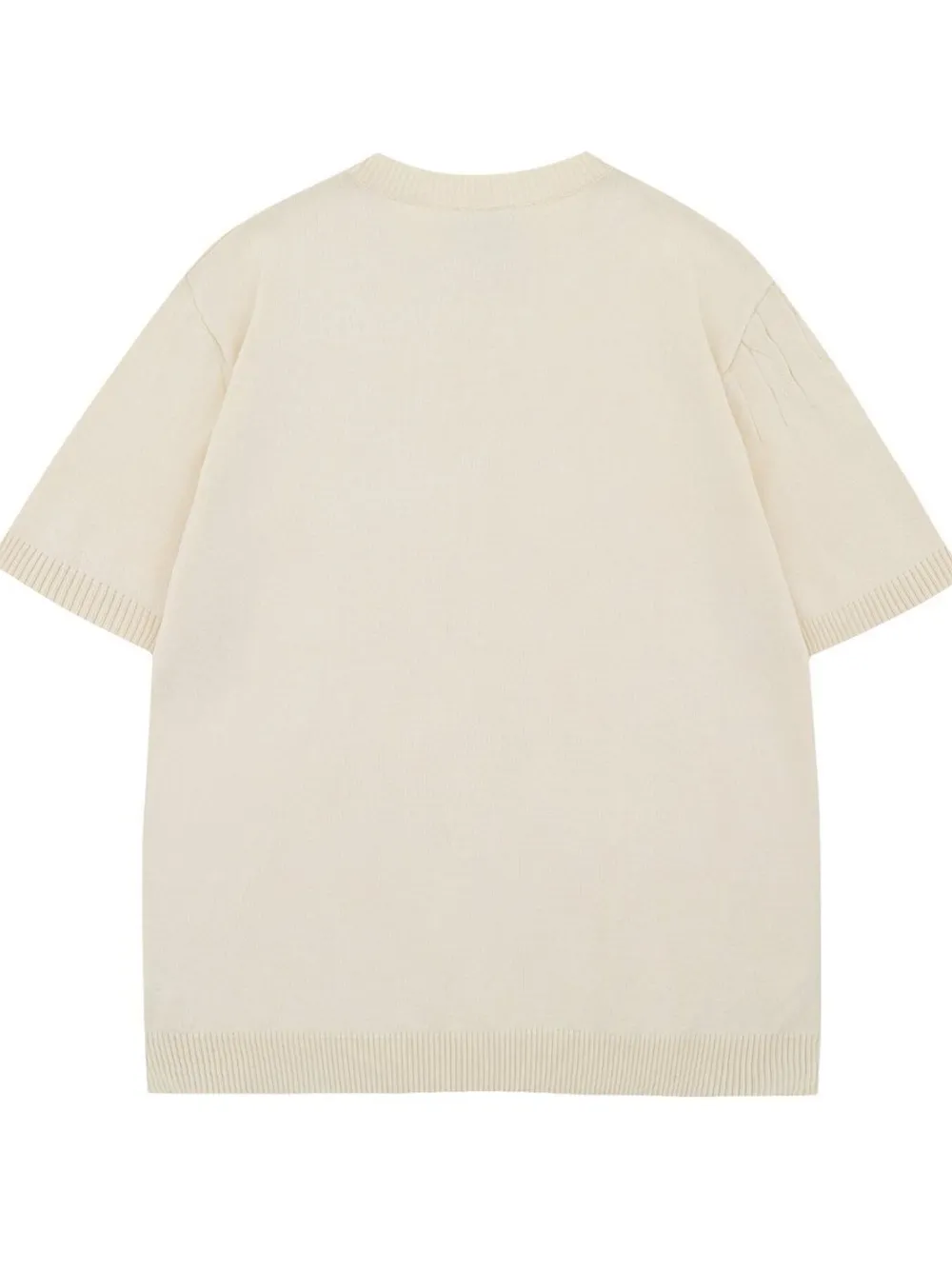 Men's Textured Cable Knit Short Sleeve Top, image 9