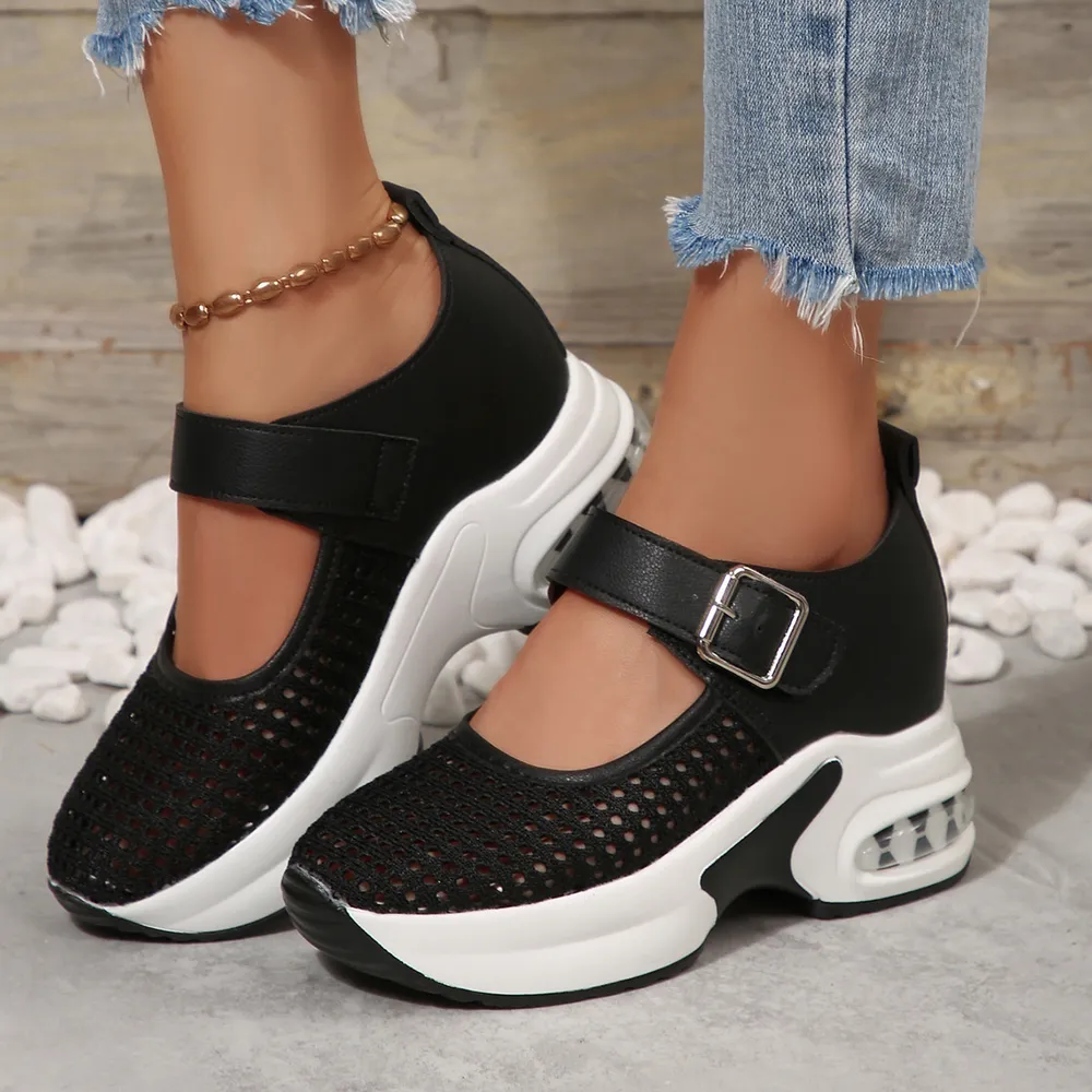 Breathable Mesh Platform Sneakers