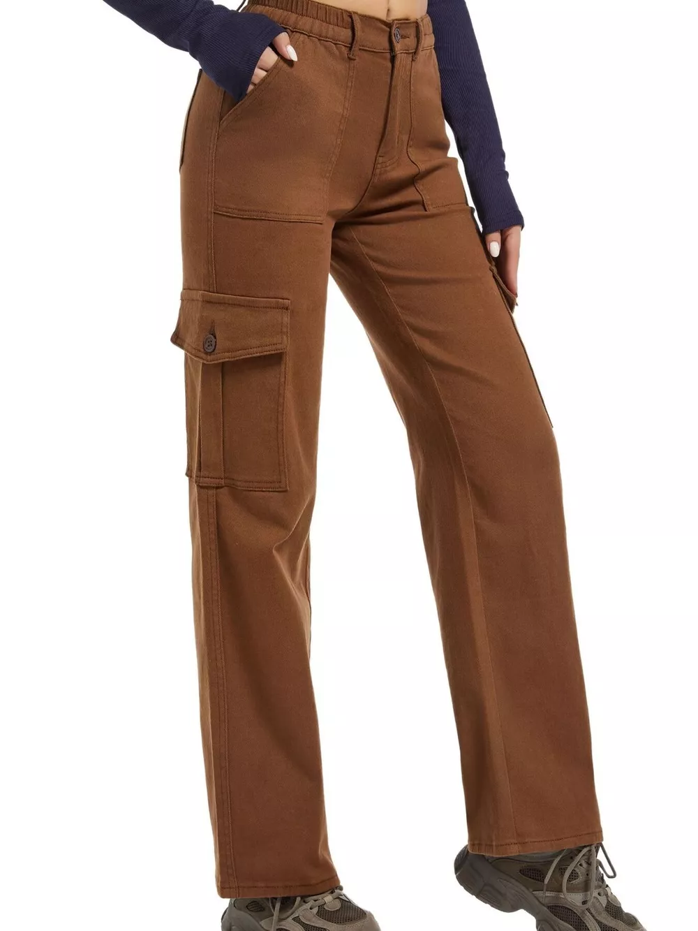 High-Waisted Cargo Jeans, image 15