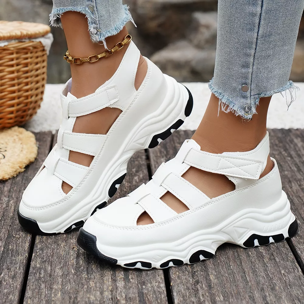 Cutout Round Toe Platform Sandals, image 5