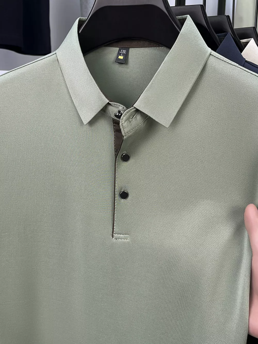 Men's Plus Size Button Detail Short Sleeve Polo, image 8