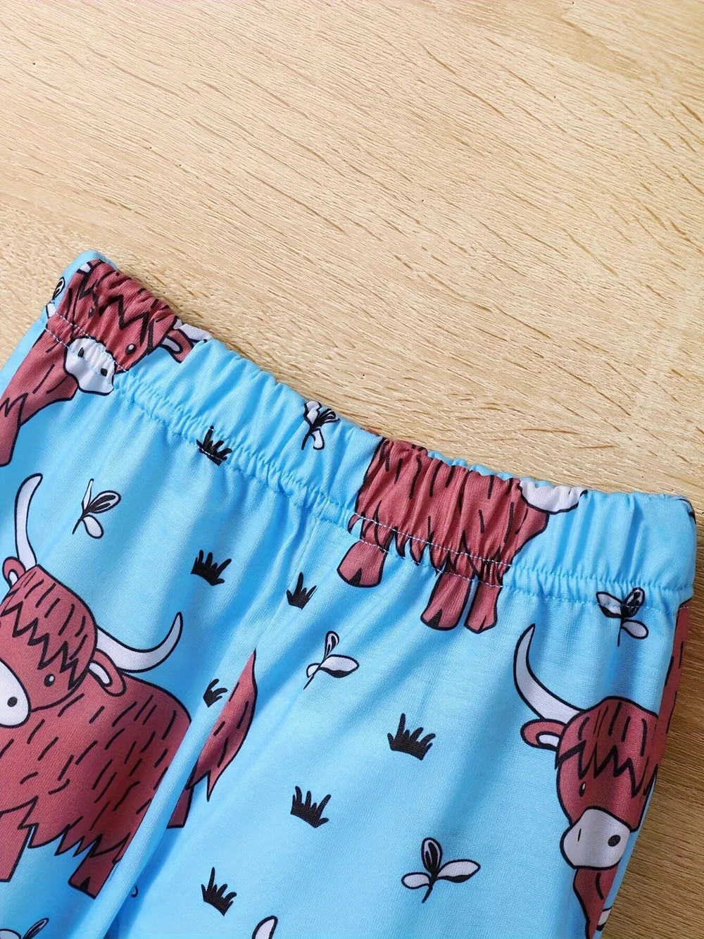 Children's Highland Cow Print Pajama Set, image 4