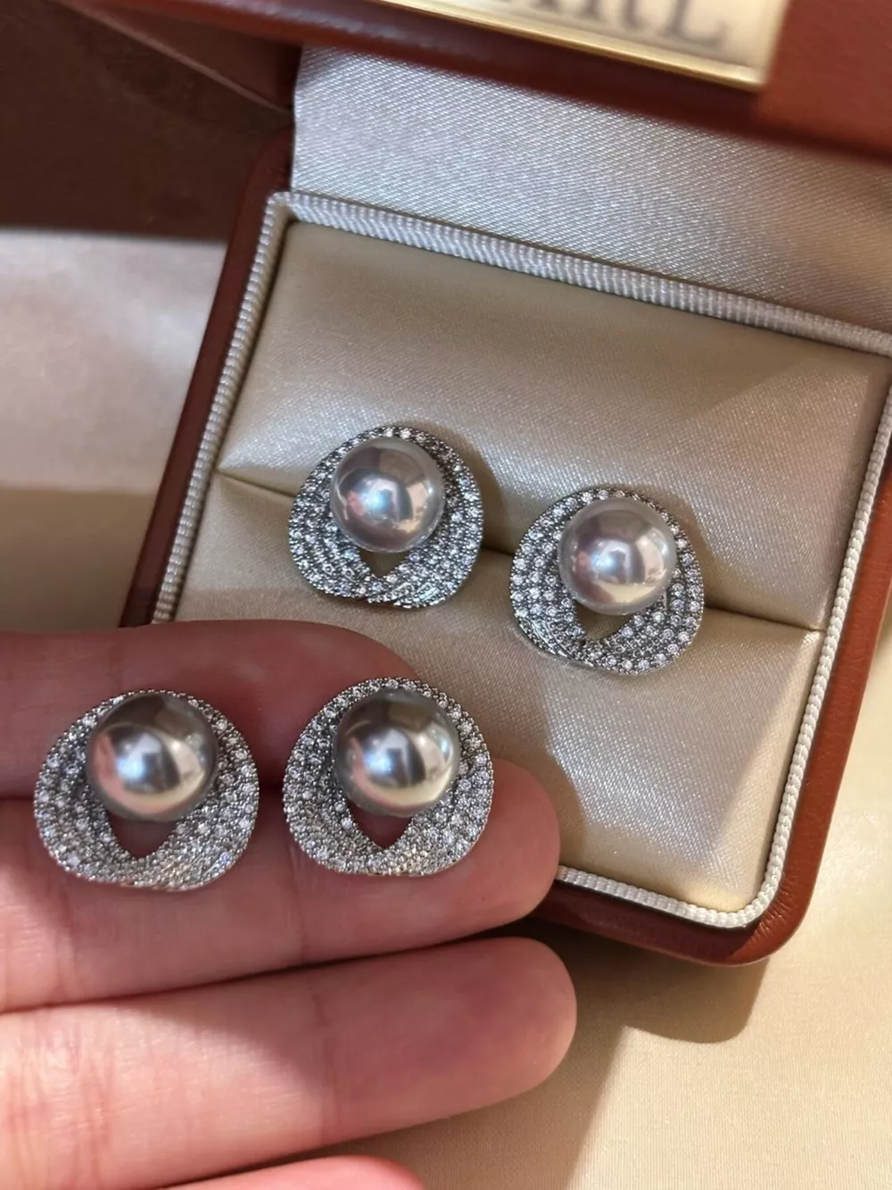 Pearl Stud Earrings, image 2