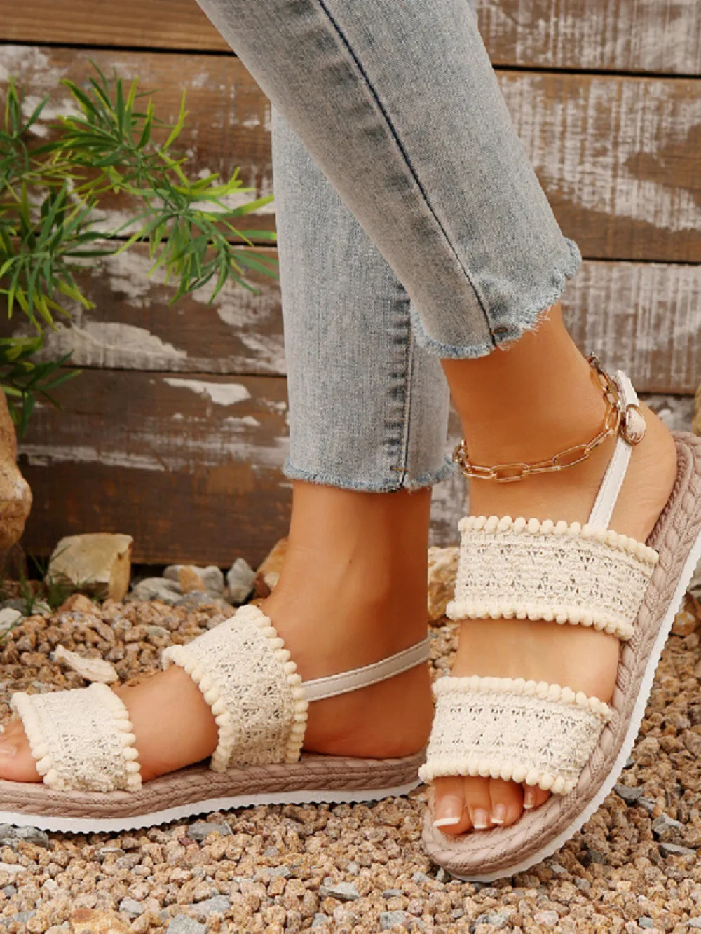 Woven Open Toe Sandals, image 3