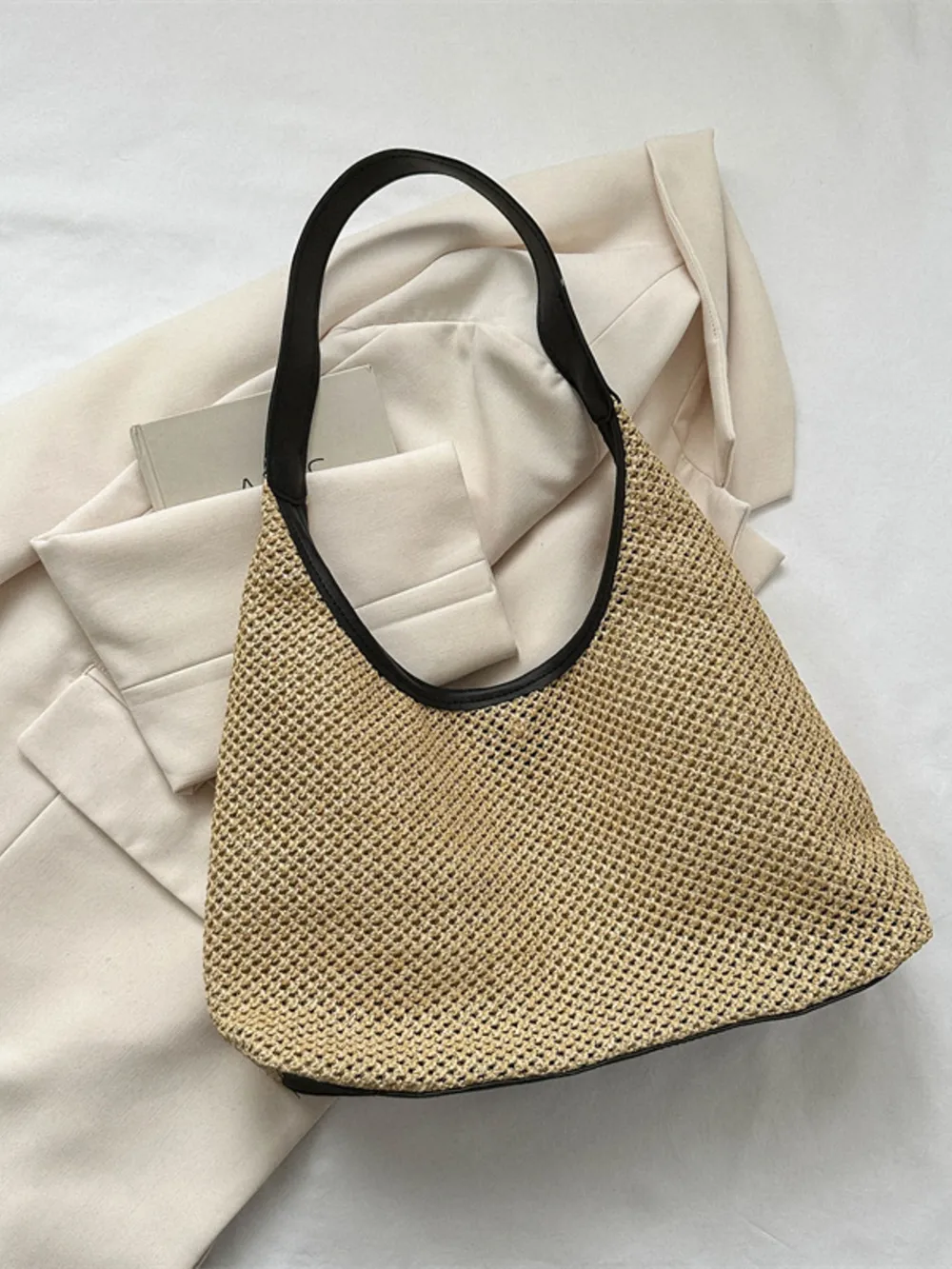 Woven Straw Shoulder Bag, image 8