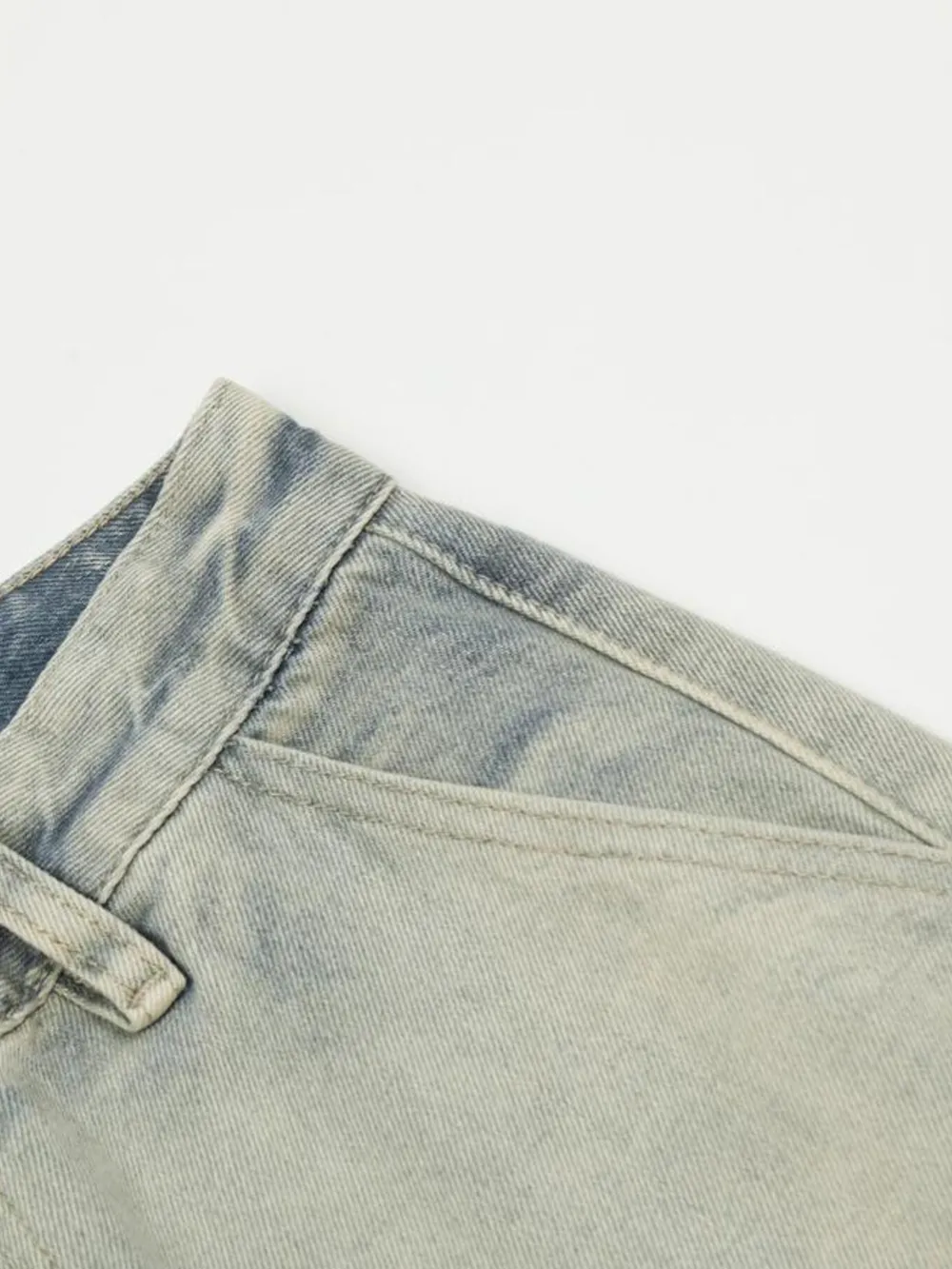 Men's Washed Multi-Pocket Straight Cargo Jeans, image 9