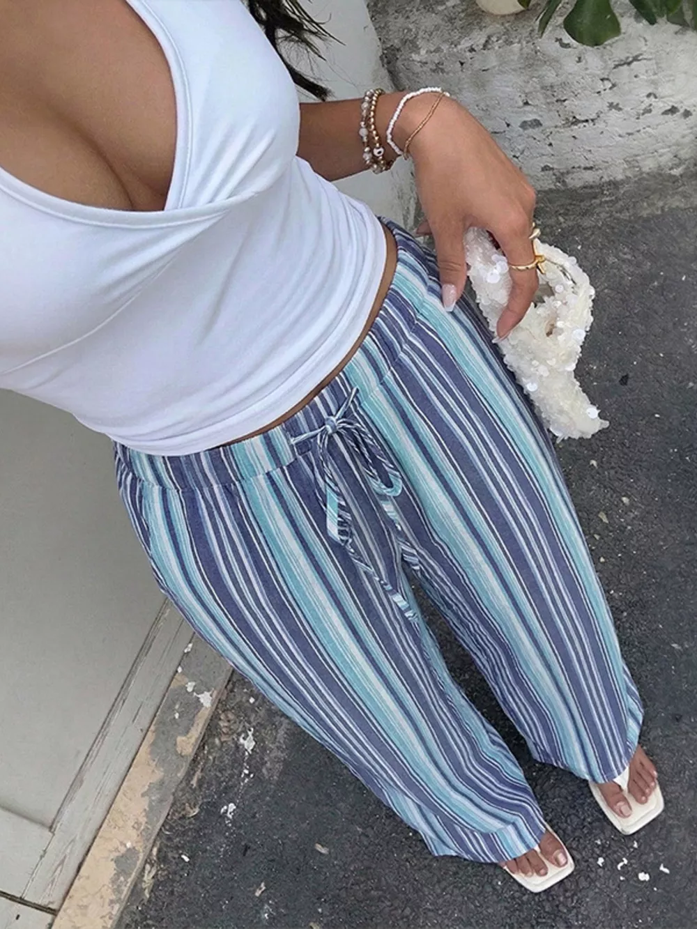 Striped Wide-Leg Pants, image 2