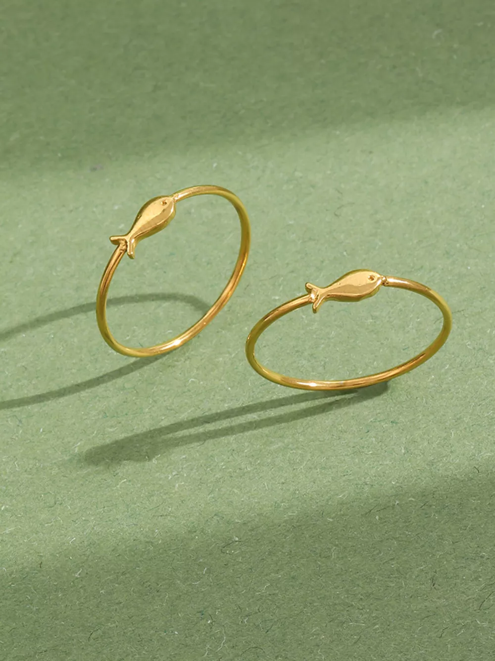 18K Gold-Plated Stainless Steel Fish Ring, image 8