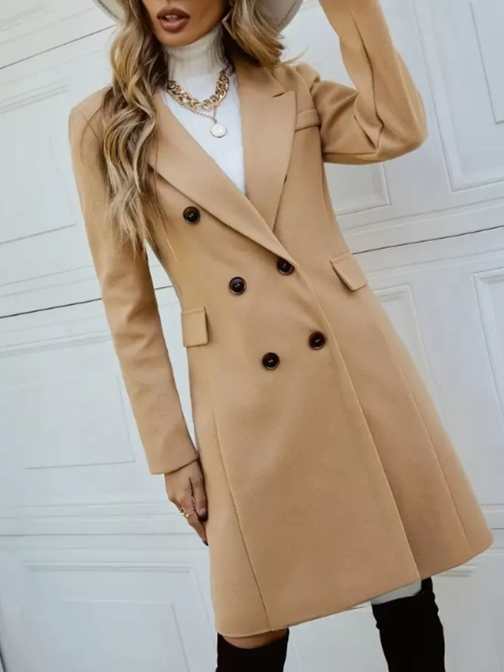 Double-Breasted Longline Coat, image 7