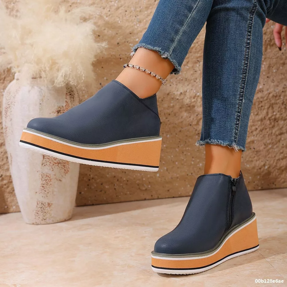 Wedge Ankle Boots with Zipper, image 9