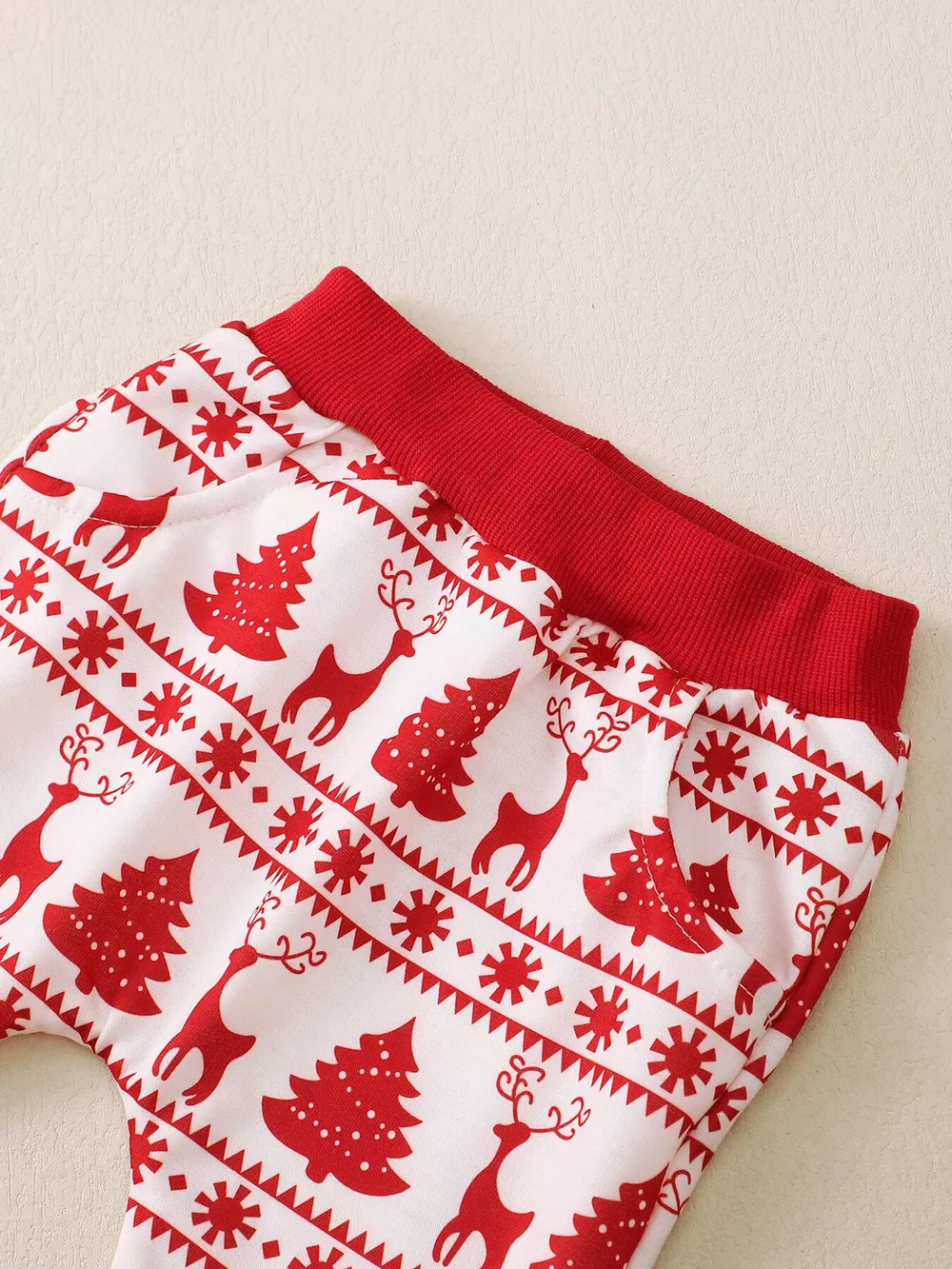 Children's Christmas Reindeer & Tree Print Top and Pants Set, image 8