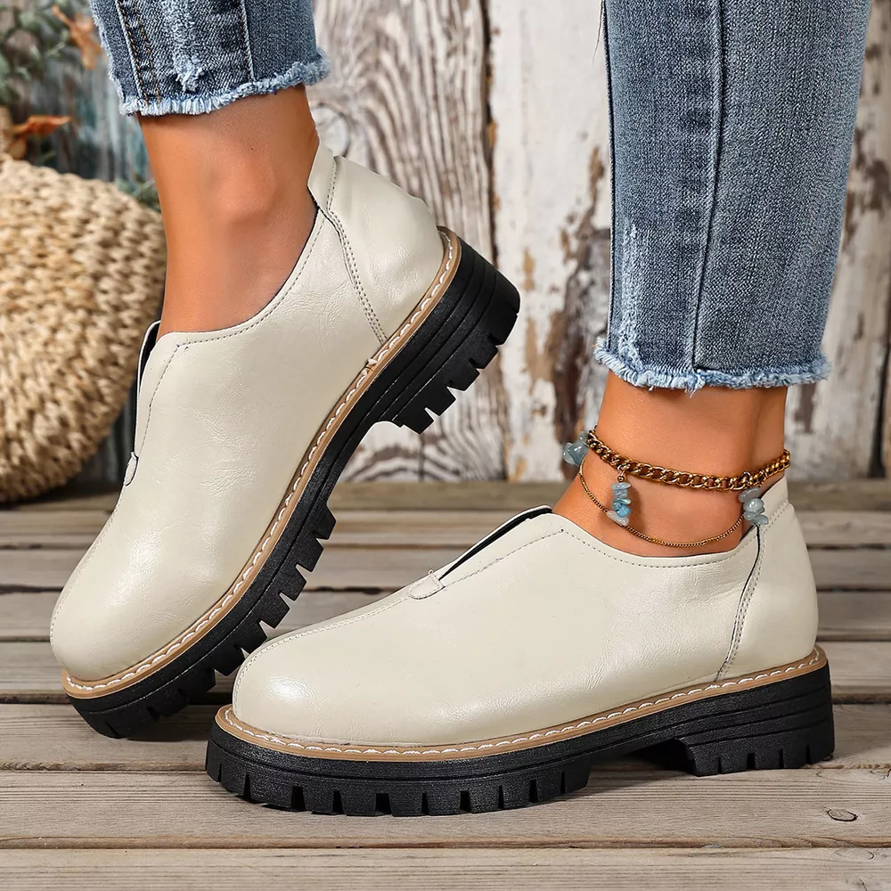 Round Toe Slip-On Loafers