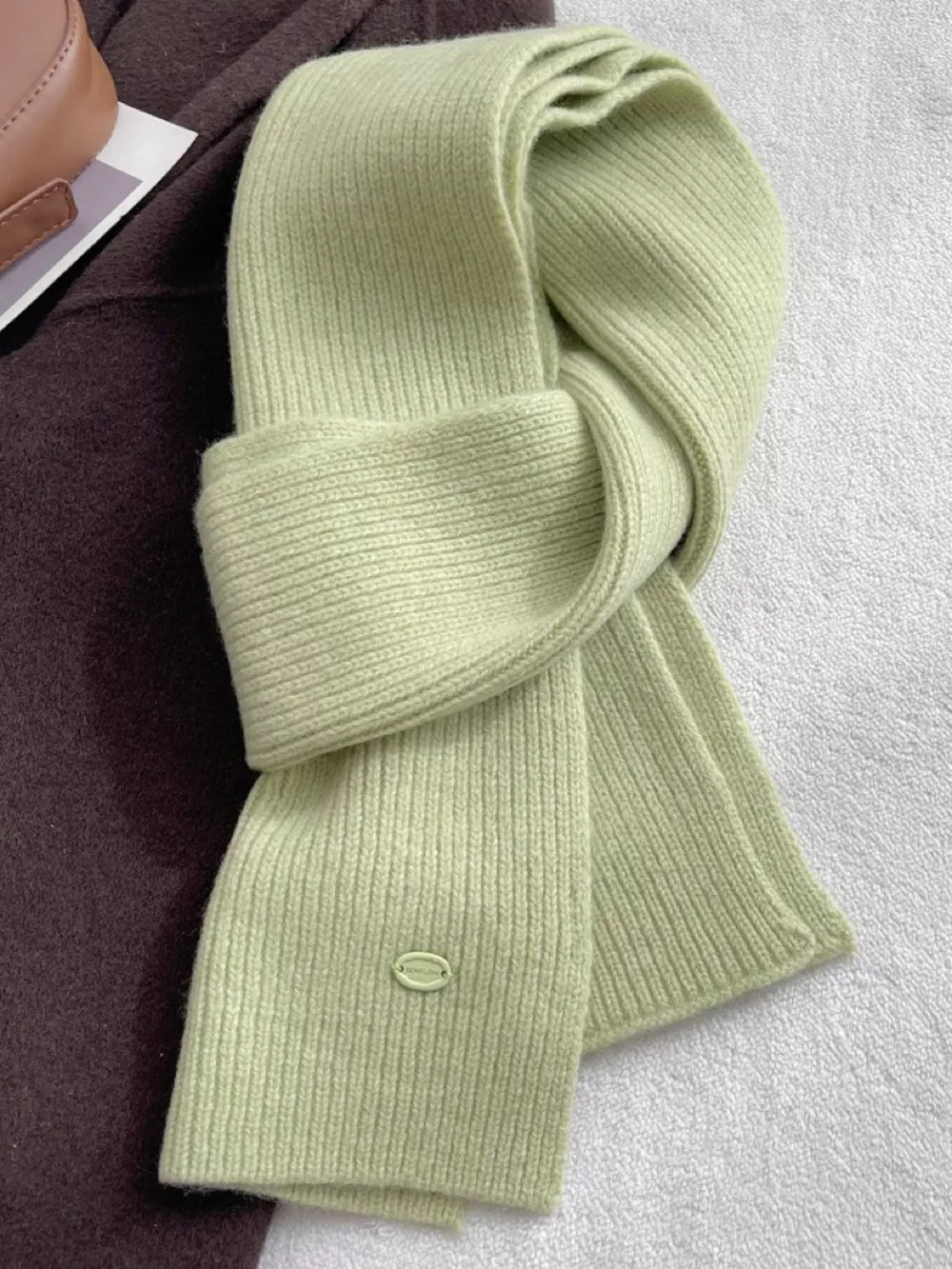 Pure Wool Soft Knit Scarf, image 2