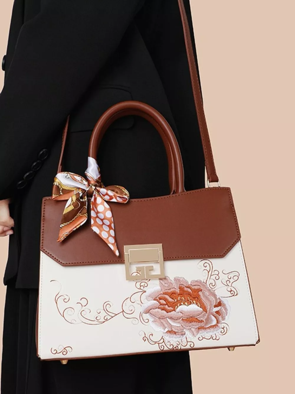 Floral Top Handle Handbag, image 8