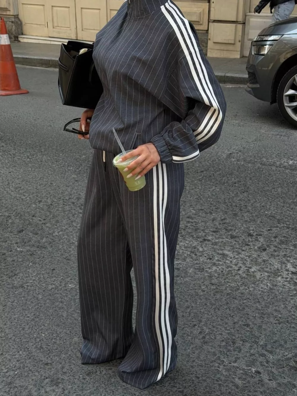 Side Stripe Zip Up Jacket and Pants Set, image 12