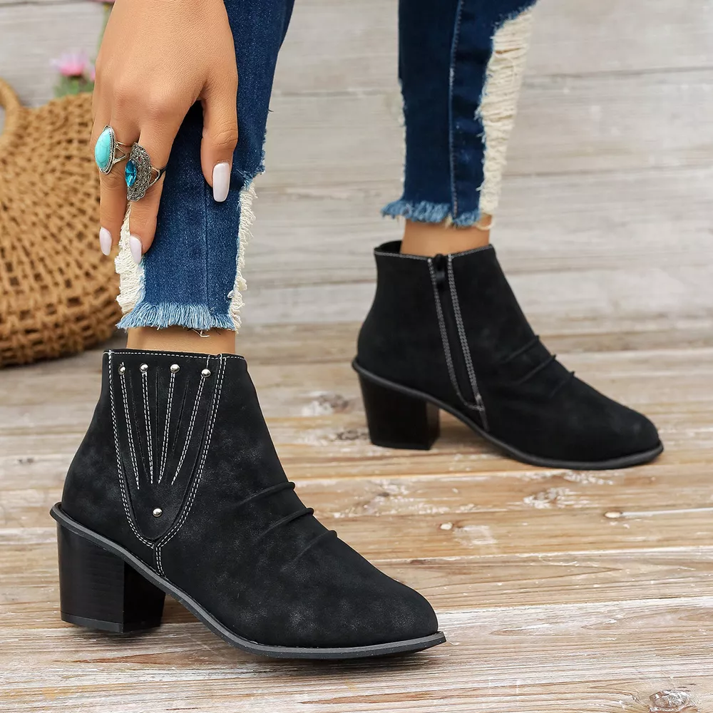 Point Toe Block Heels Boots, image 2